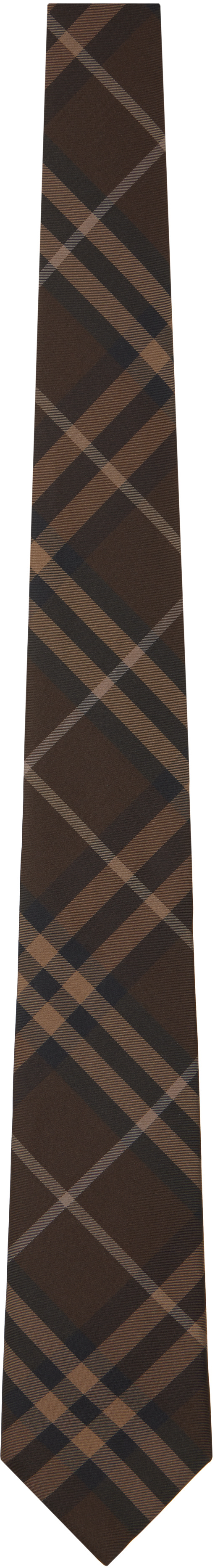 Burberry - Brown Check Silk Tie