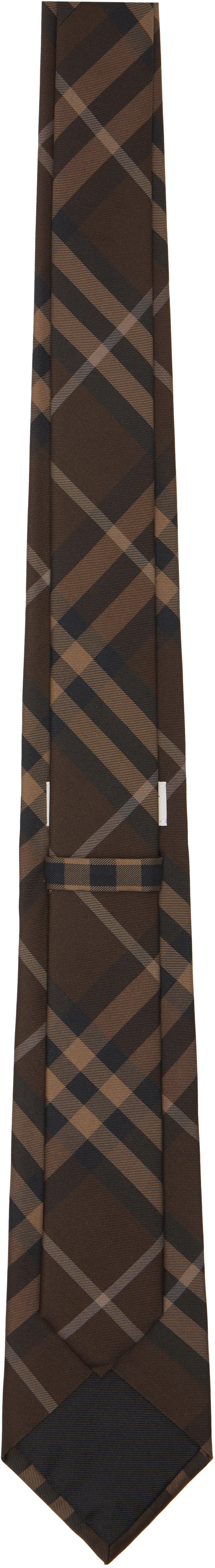 Burberry - Brown Check Silk Tie