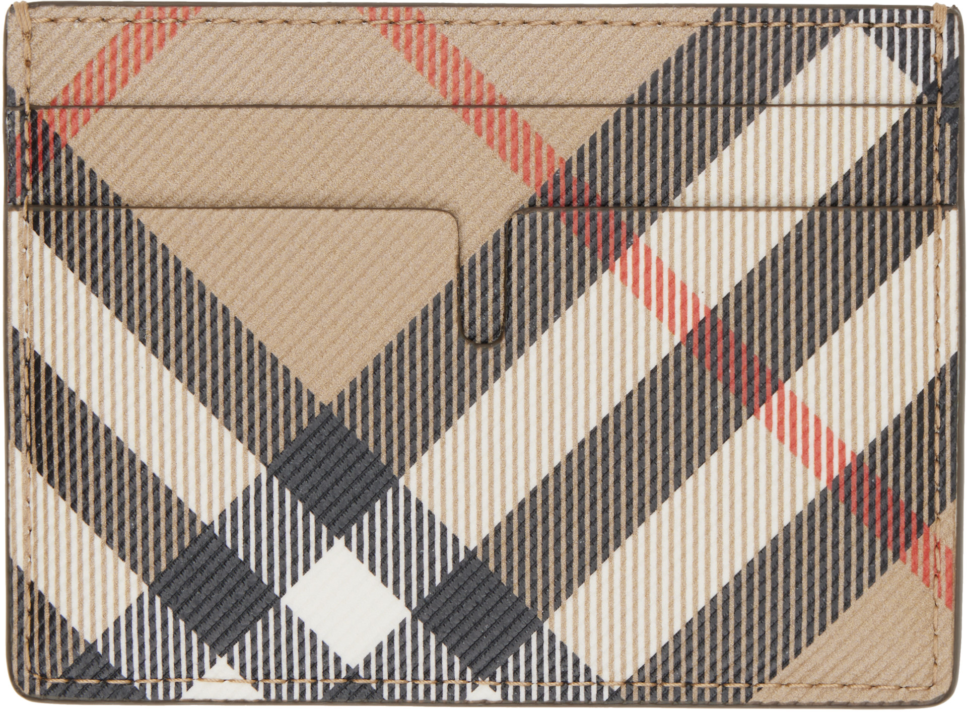 Burberry - Beige Check Card Holder
