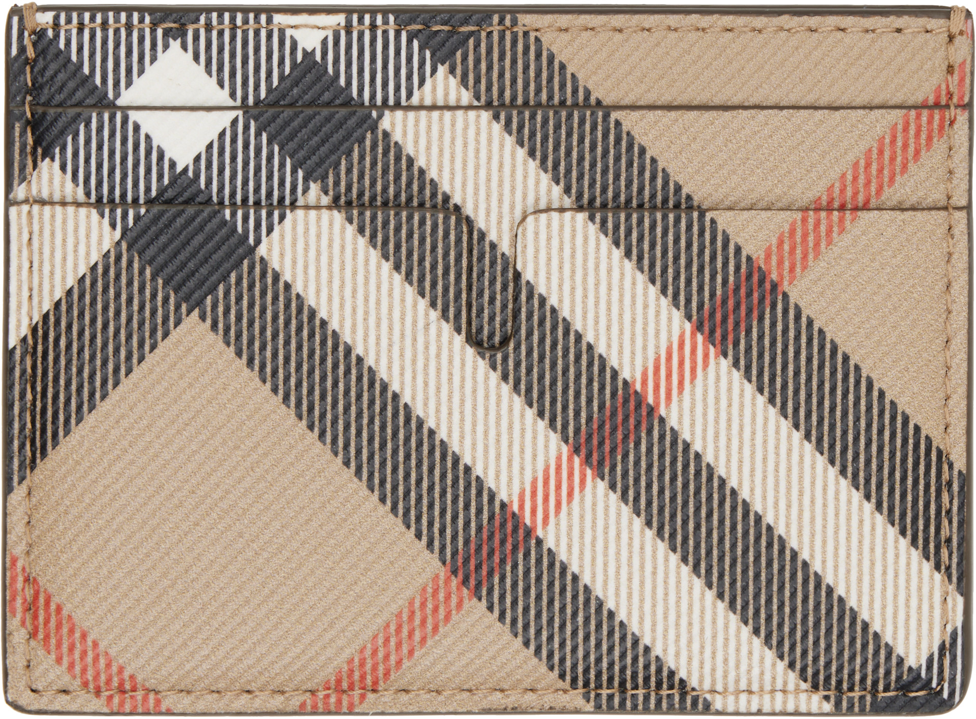 Burberry - Beige Check Card Holder