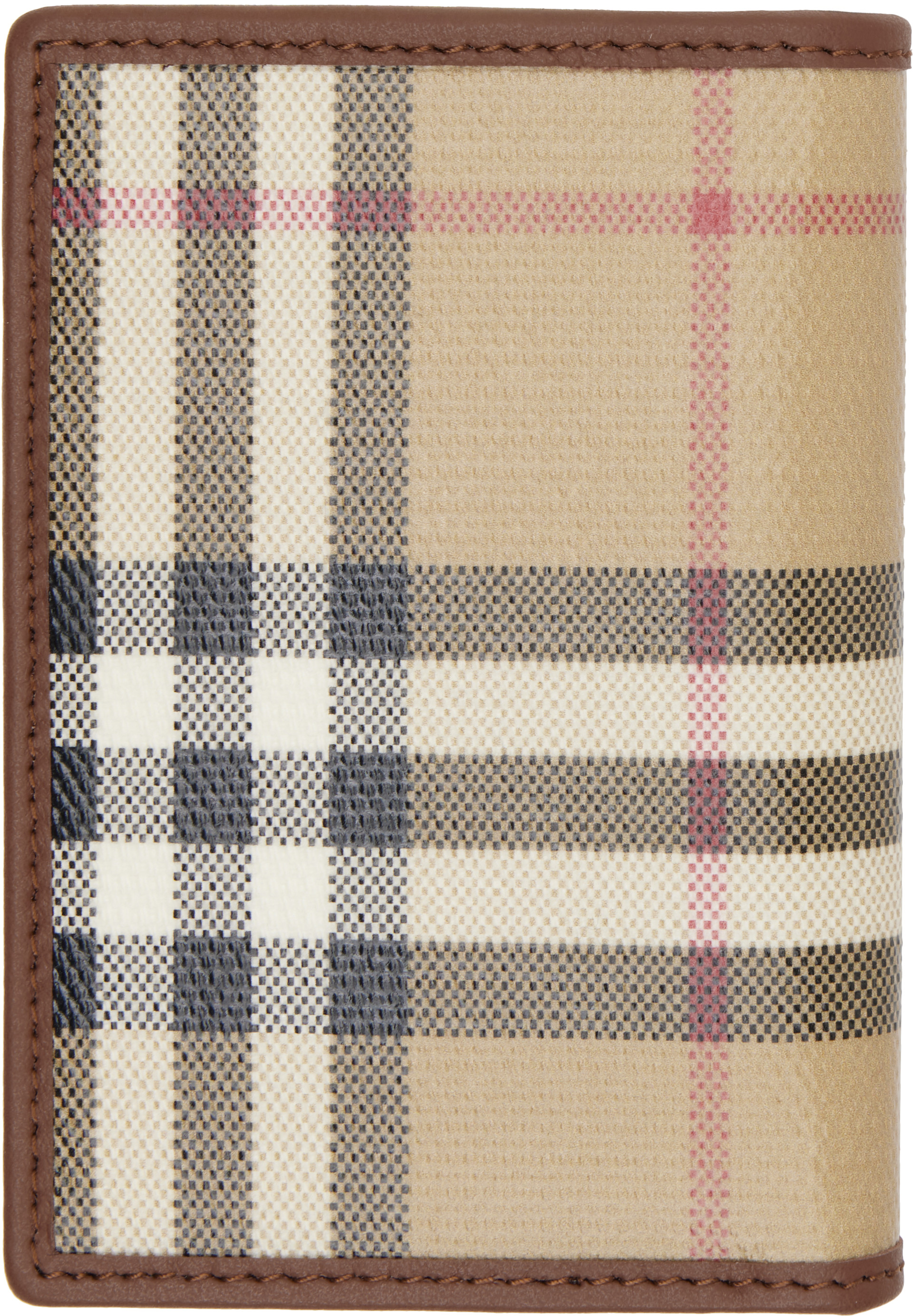 Burberry - Beige Check Folding Card Holder