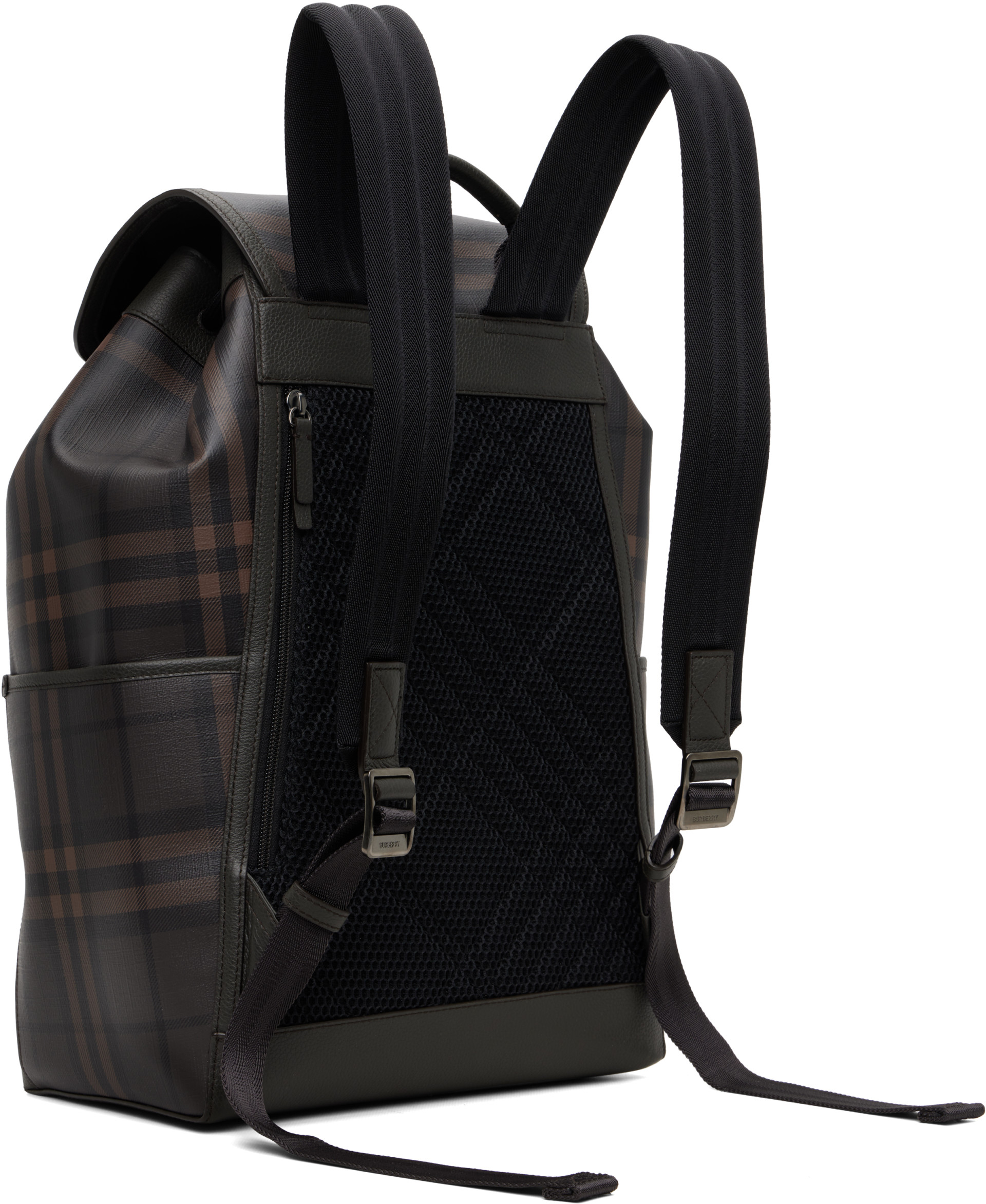 Burberry - Brown City Check Clip Backpack
