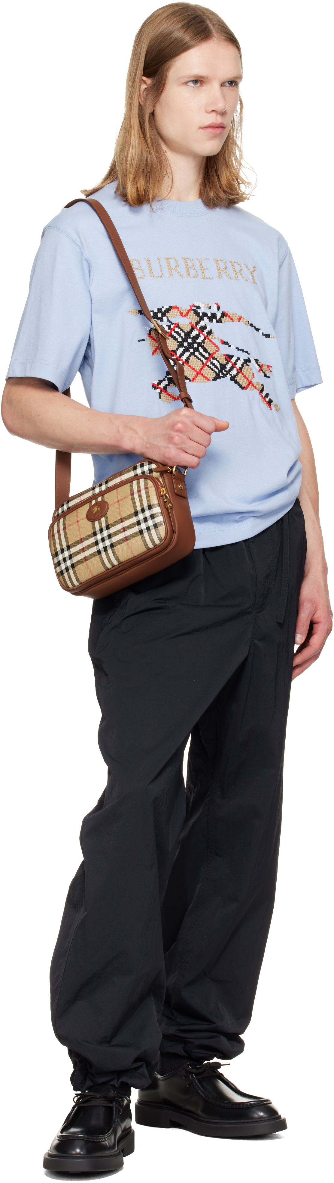 Burberry: Beige Check Pocket Crossbody Bag | SSENSE