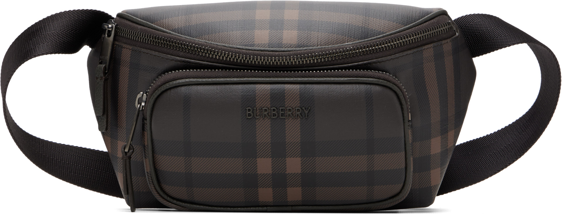 Burberry: ブラウン City Check ベルトバッグ | SSENSE 日本