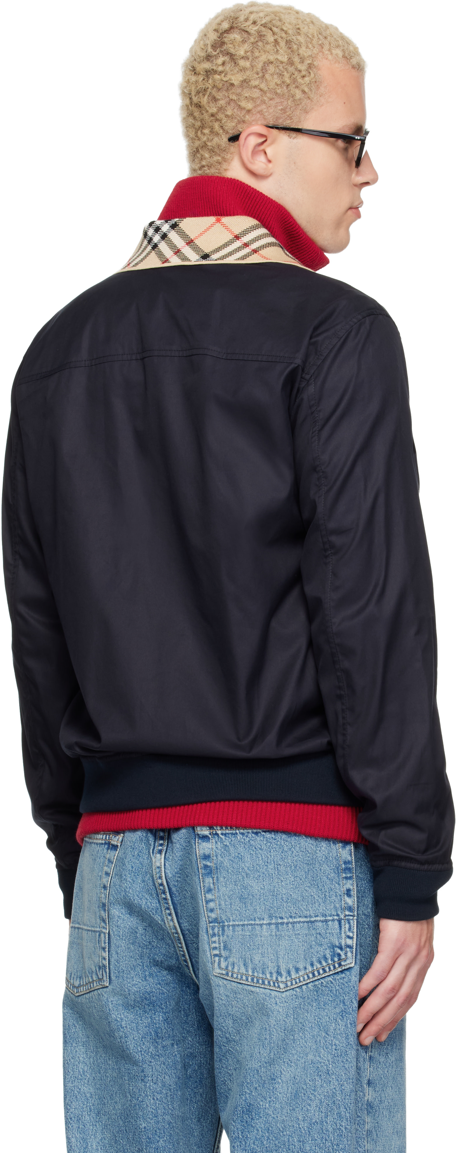 Burberry - Navy Gabardine Glenfields Harrington Jacket