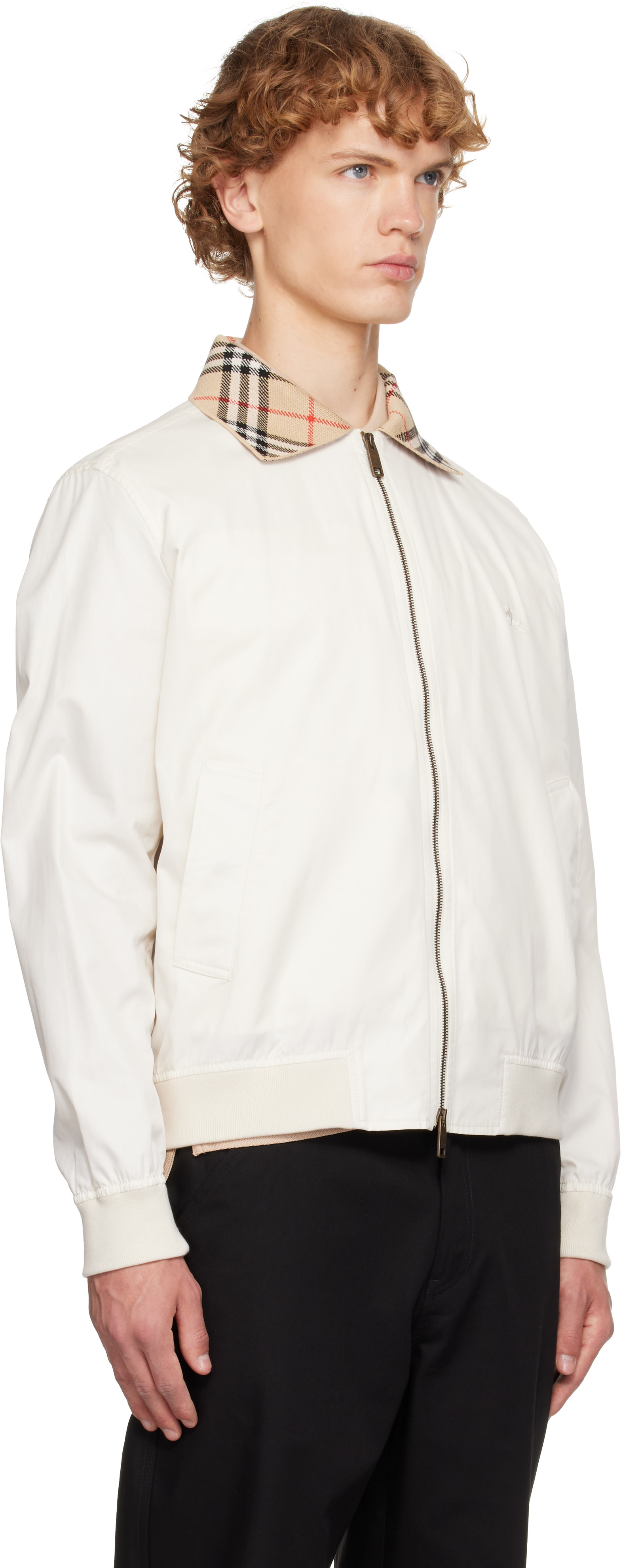 Burberry - Off-White Gabardine Glenfields Harrington Jacket