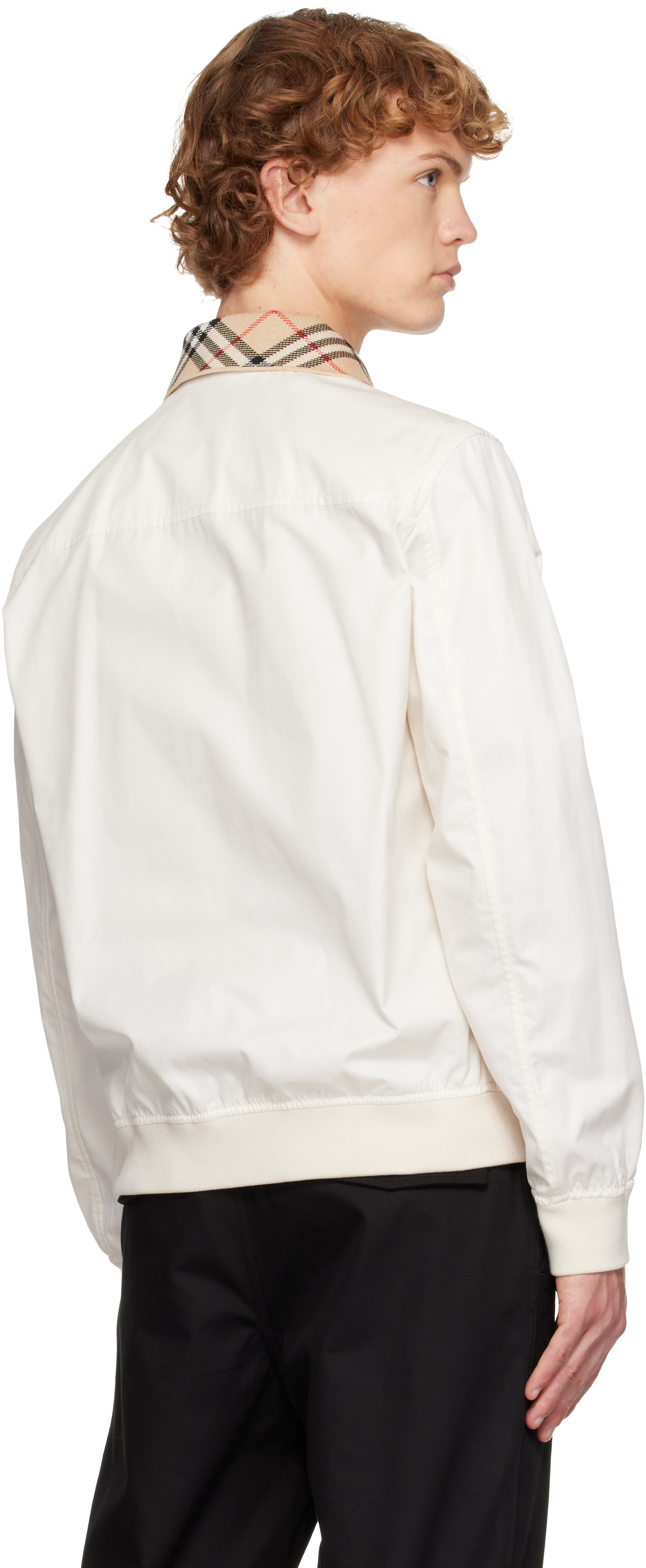Burberry - Off-White Gabardine Glenfields Harrington Jacket