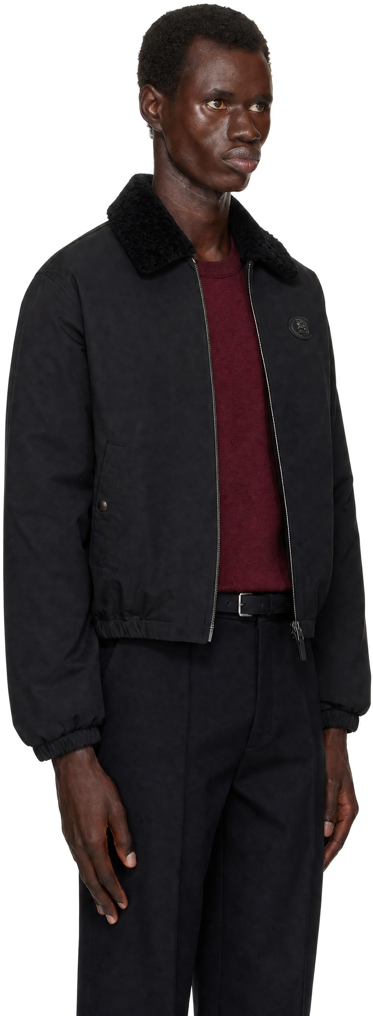 Burberry: ブラック Nylon Cotton Farnborough ダウン アビエイター