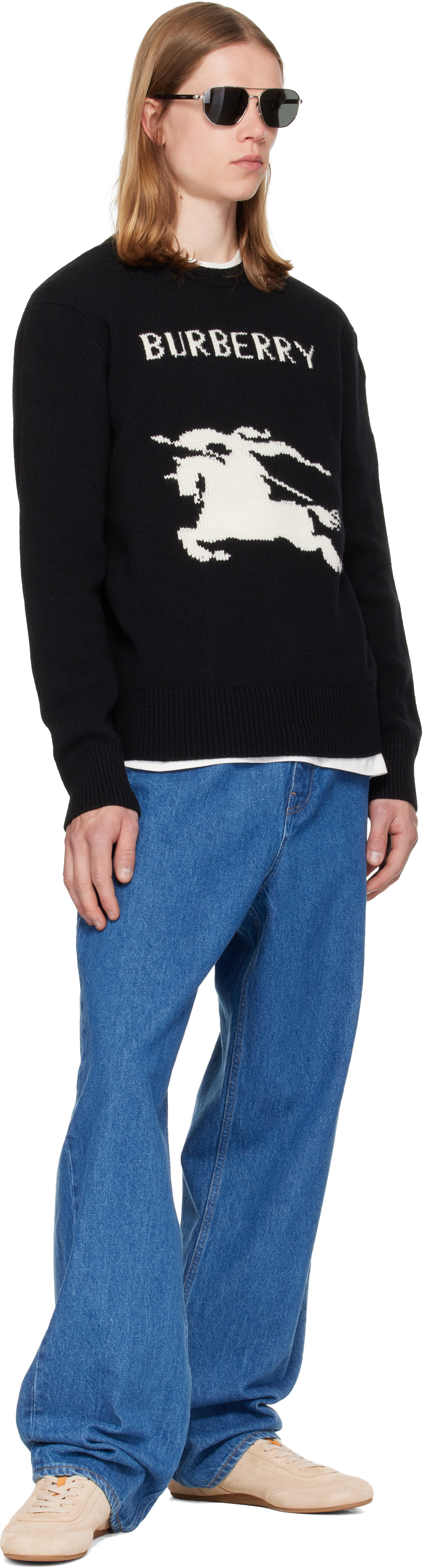 Burberry: Black Knight Wool Cashmere Sweater | SSENSE Canada