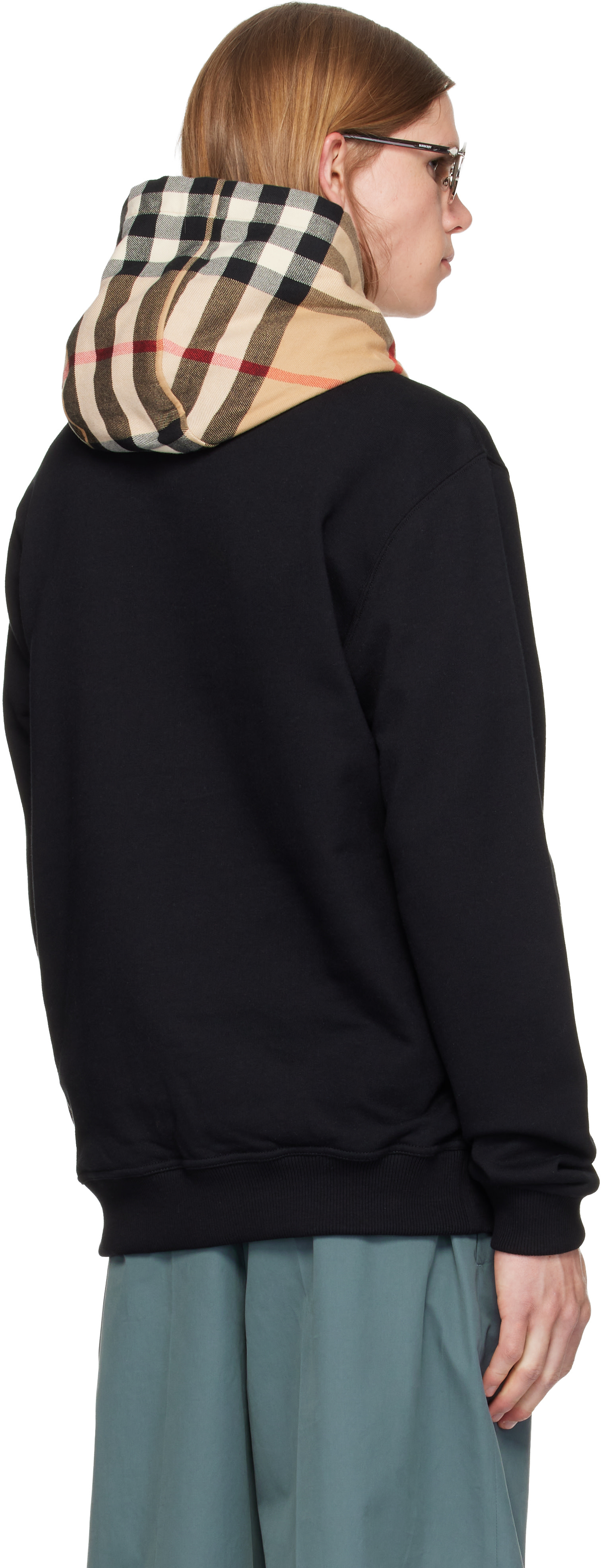Burberry - Pull à capuche noir en coton