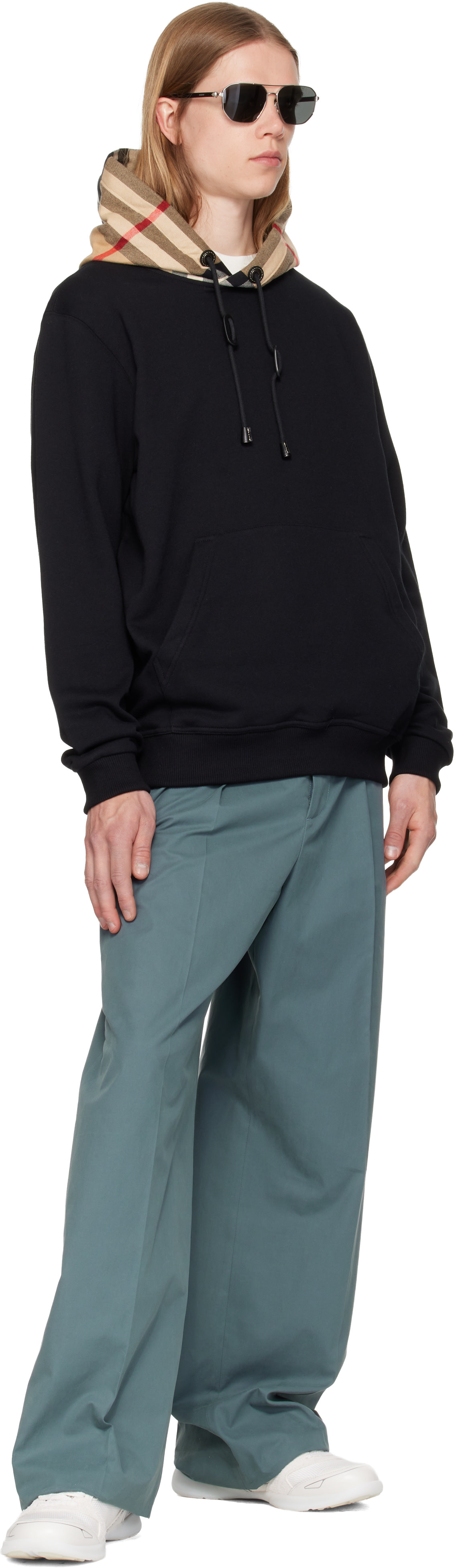 Burberry - Pull à capuche noir en coton