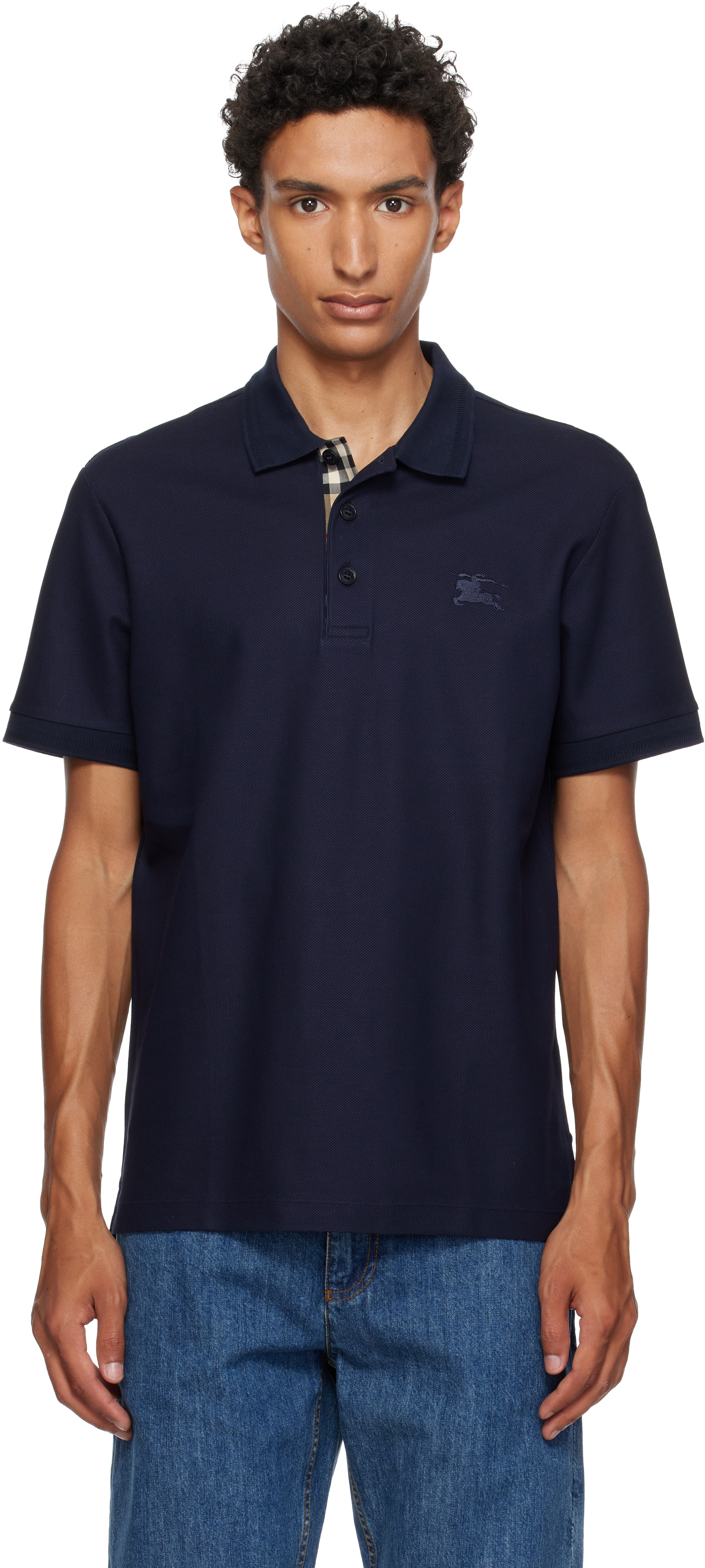 Burberry - Navy Cotton Polo