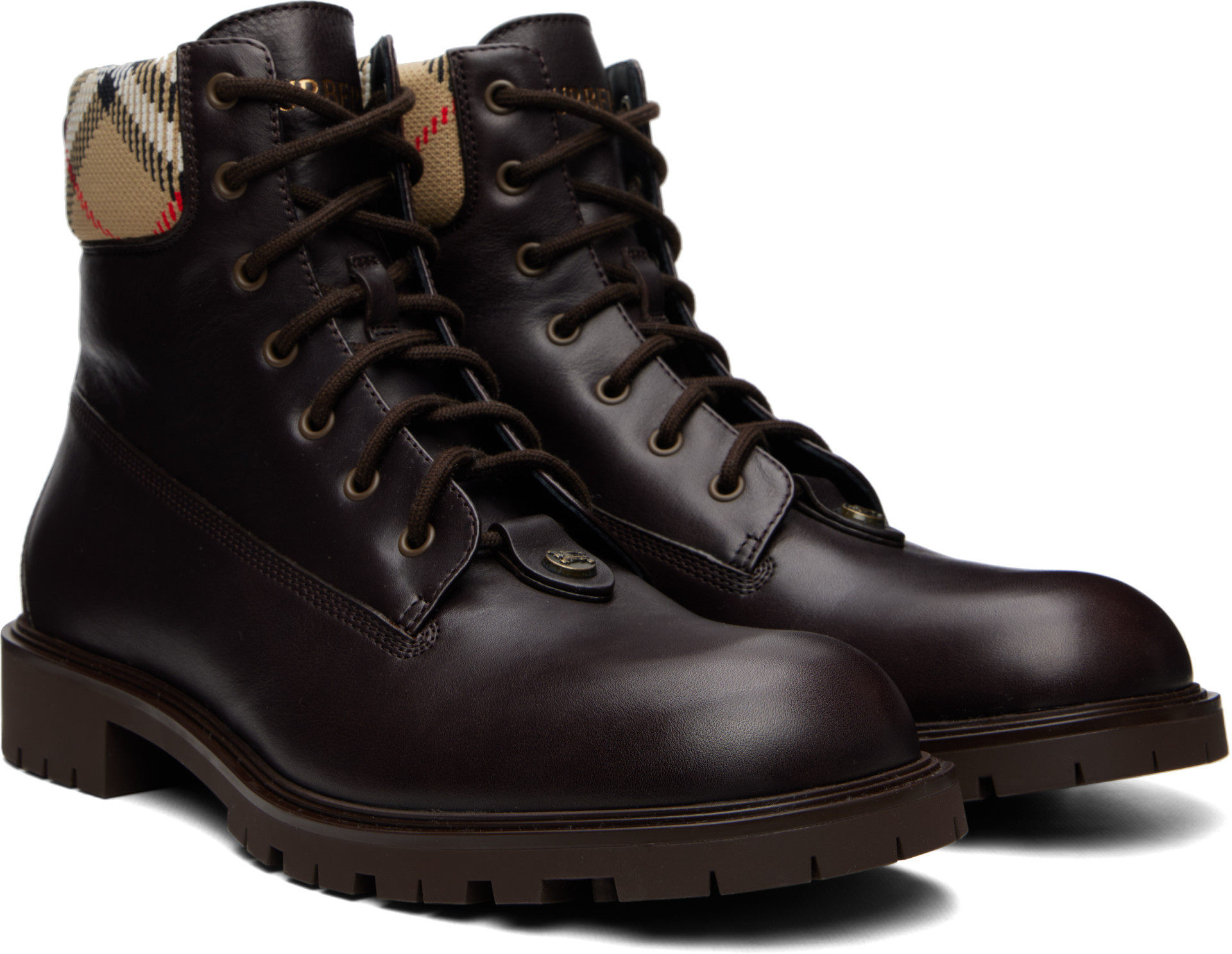 Burberry - Brown Leather Durham Boots