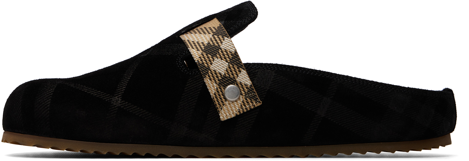 Burberry - Black Check Suede Urchin Loafers