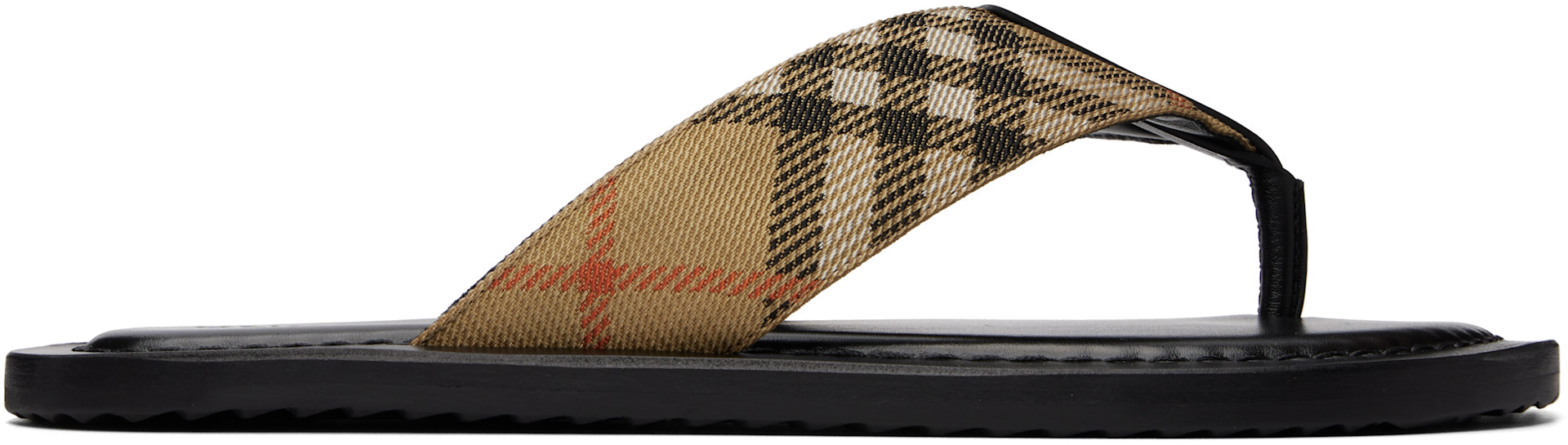 Burberry - Beige Check Pavilion Sandals