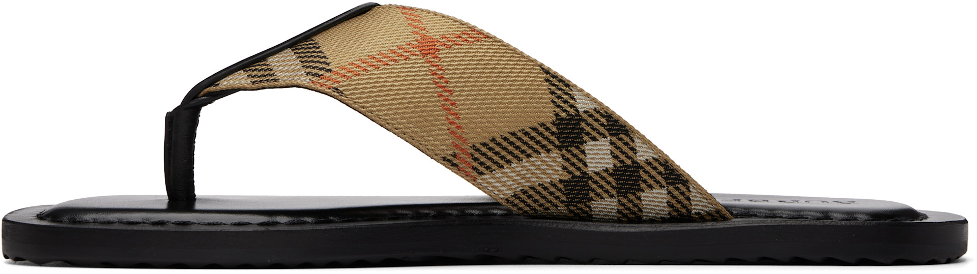 Burberry - Beige Check Pavilion Sandals
