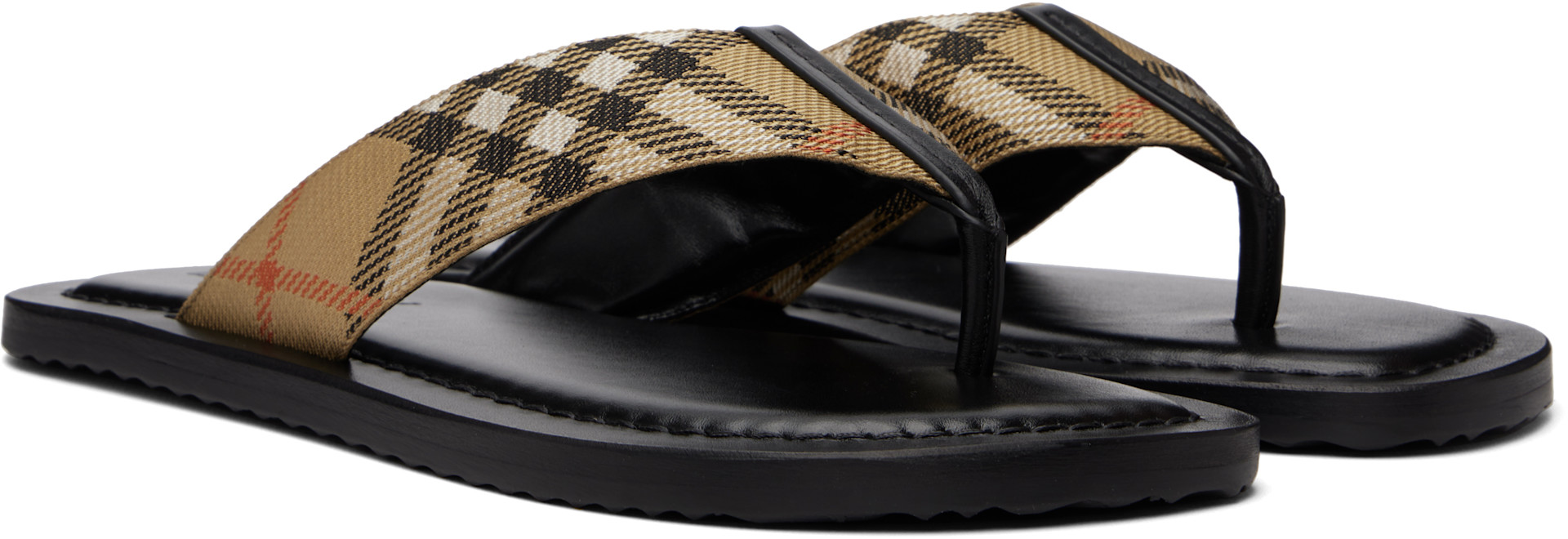 Burberry - Beige Check Pavilion Sandals