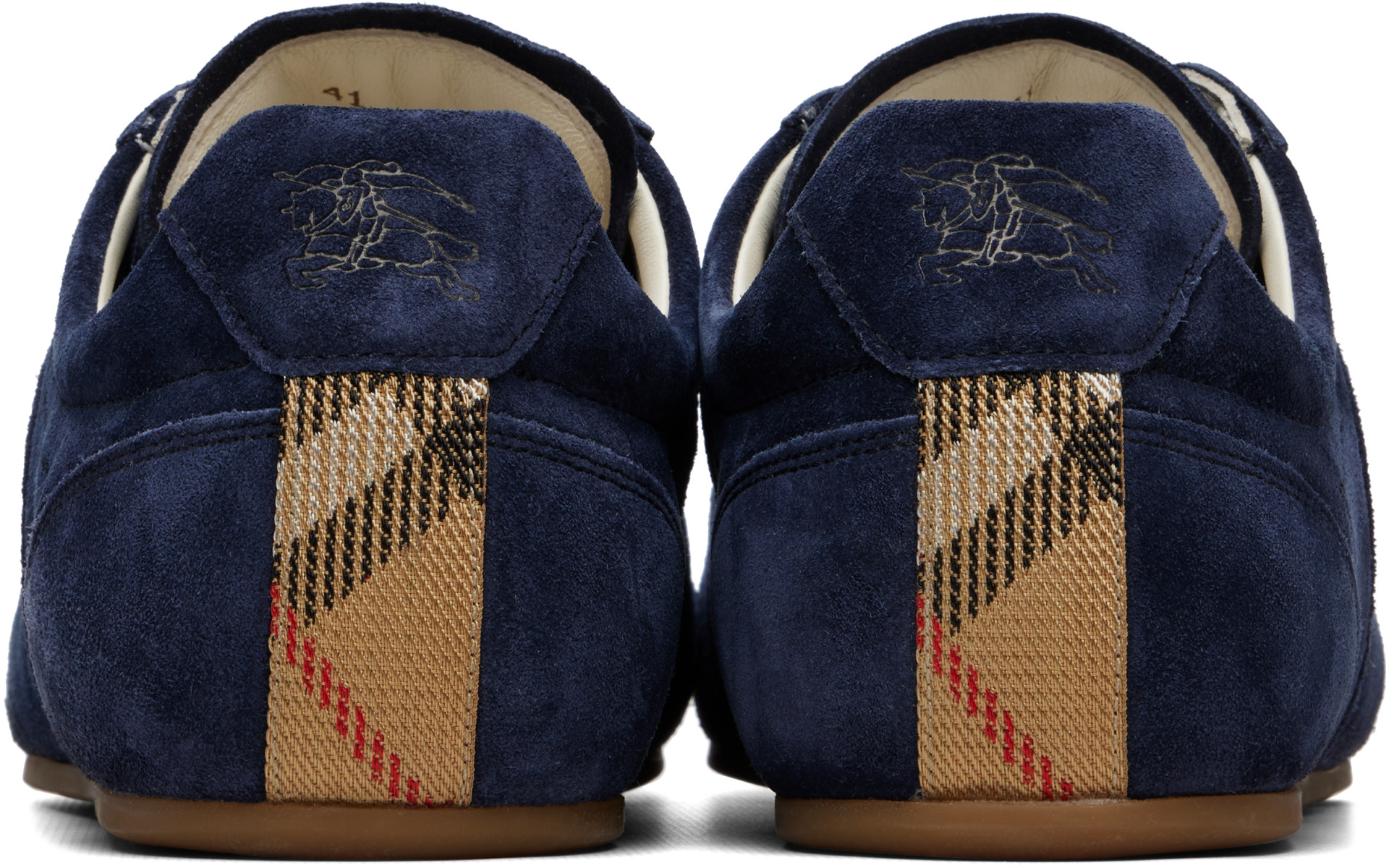 Burberry - ネイビー Knight Runner スエード スニーカー