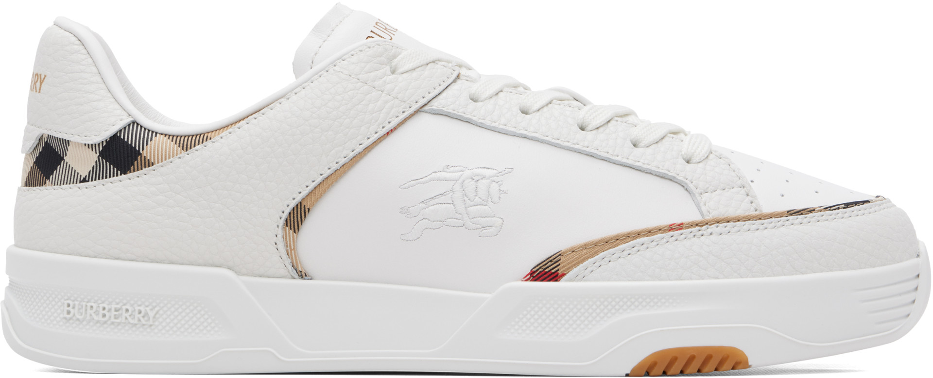 Burberry - Baskets Harrow blanches en cuir