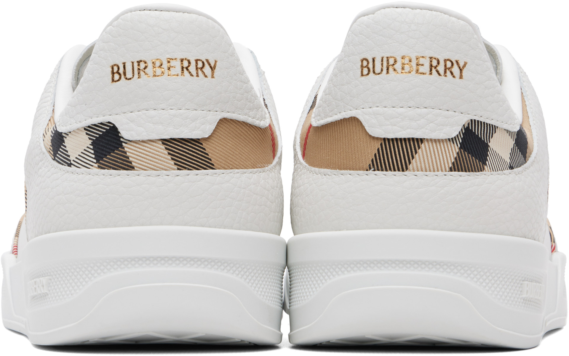 Burberry - Baskets Harrow blanches en cuir