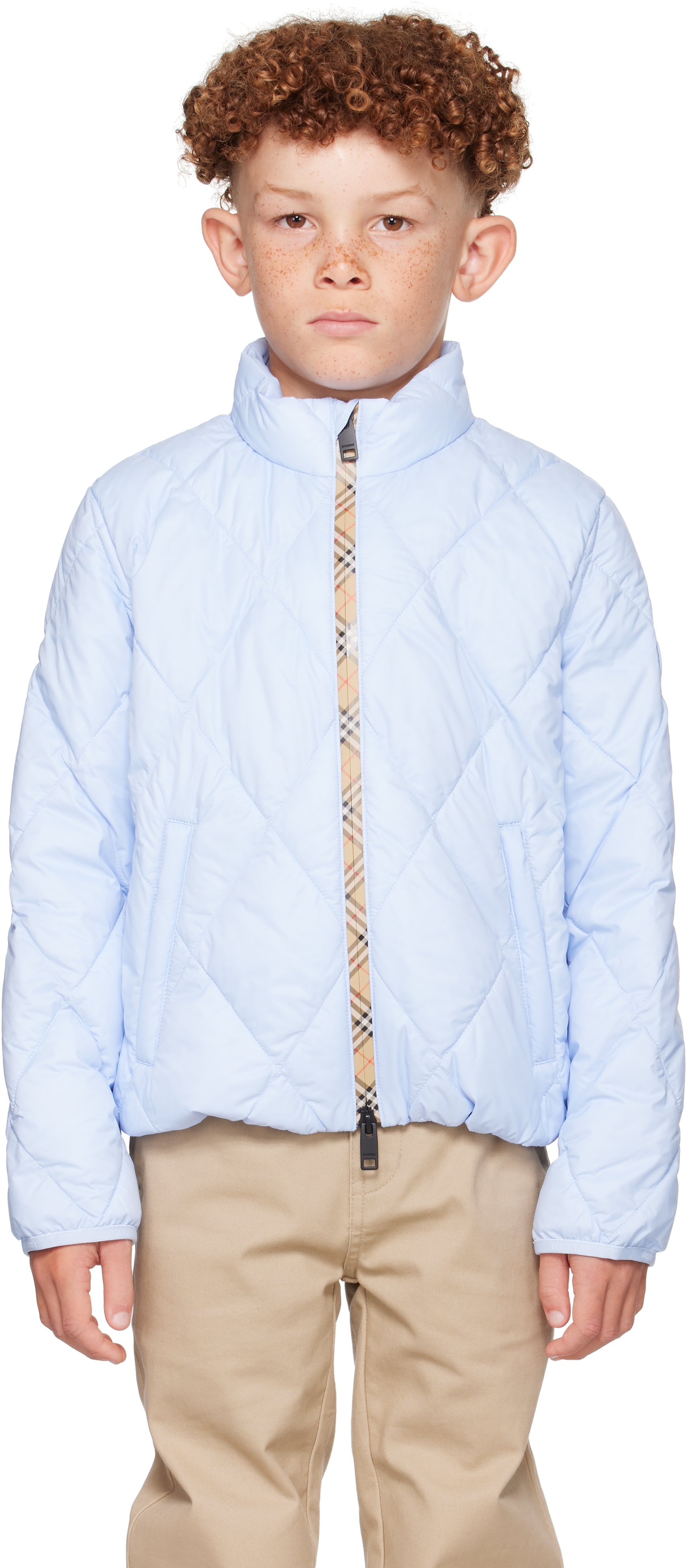 Burberry - Kids Blue Quilted Nylon Jacket