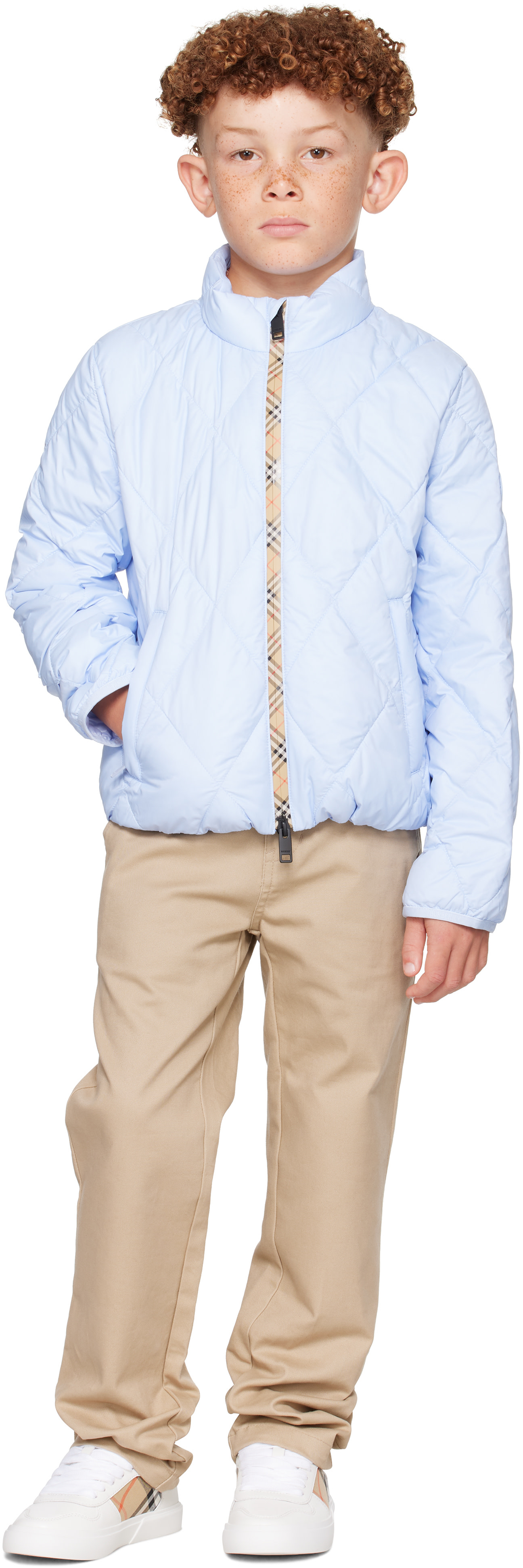 Burberry - Kids Blue Quilted Nylon Jacket