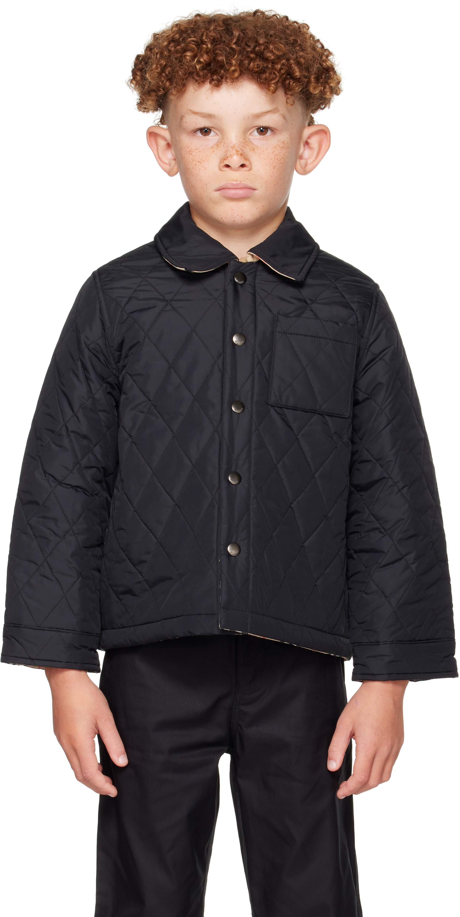 Burberry - Kids Black Reversible Quilted Nylon Jacket