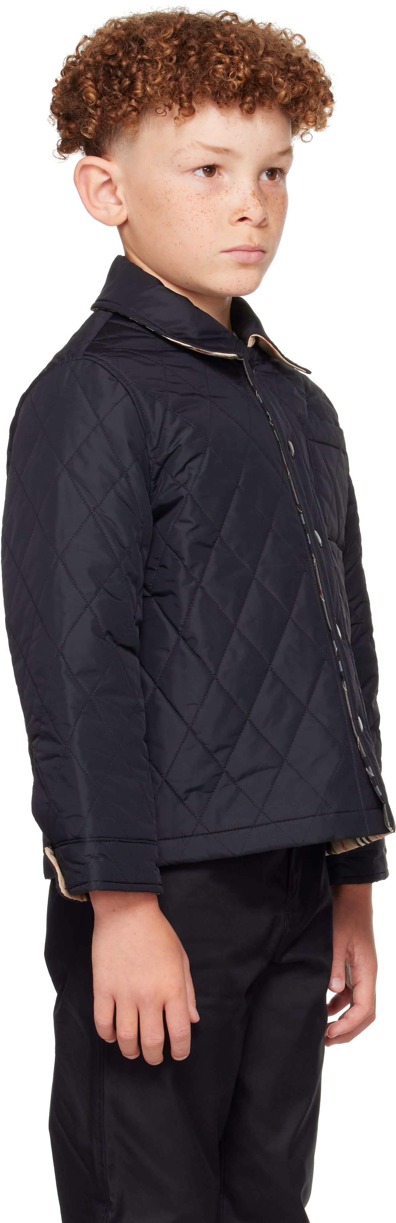 Burberry - Kids Black Reversible Quilted Nylon Jacket