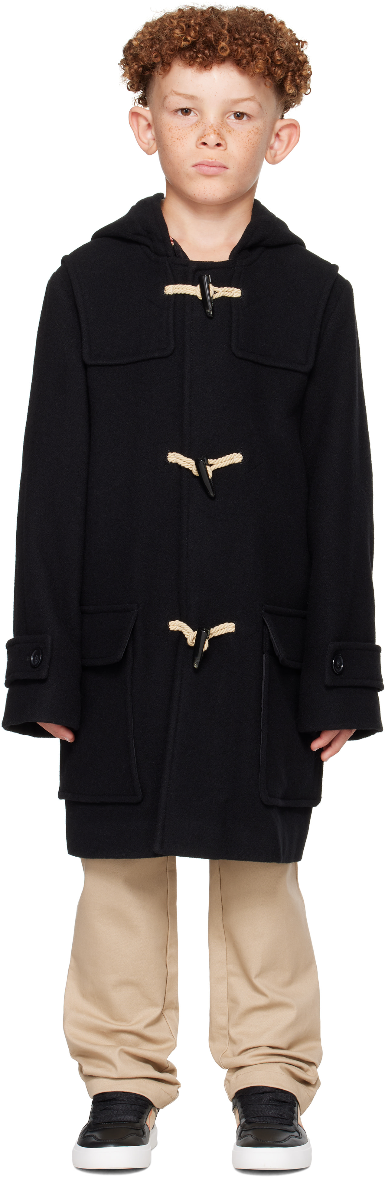 Burberry - Kids Black Wool Blend Duffle Coat