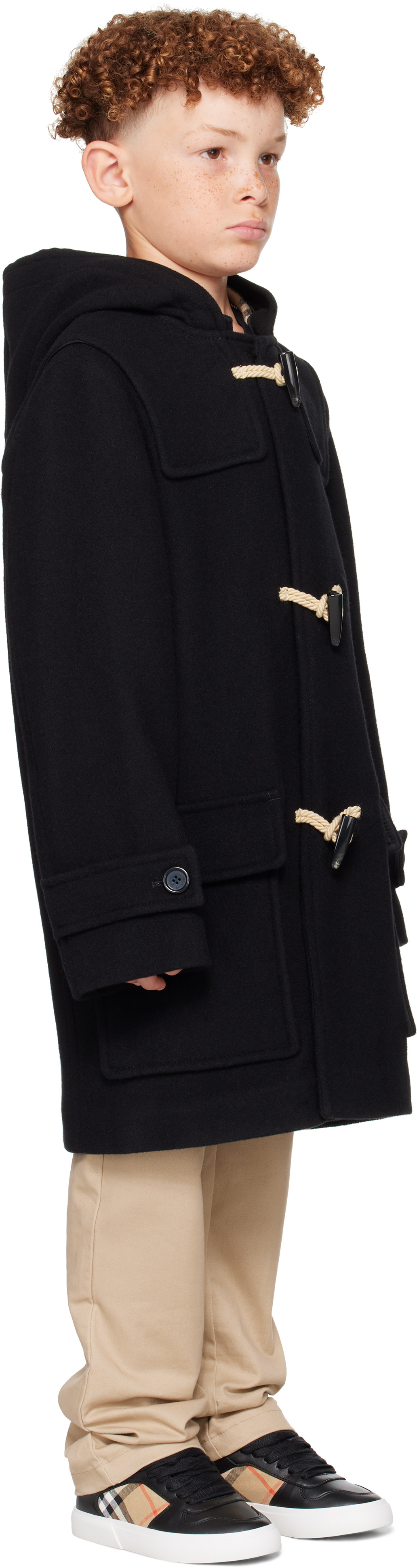 Burberry - Kids Black Wool Blend Duffle Coat