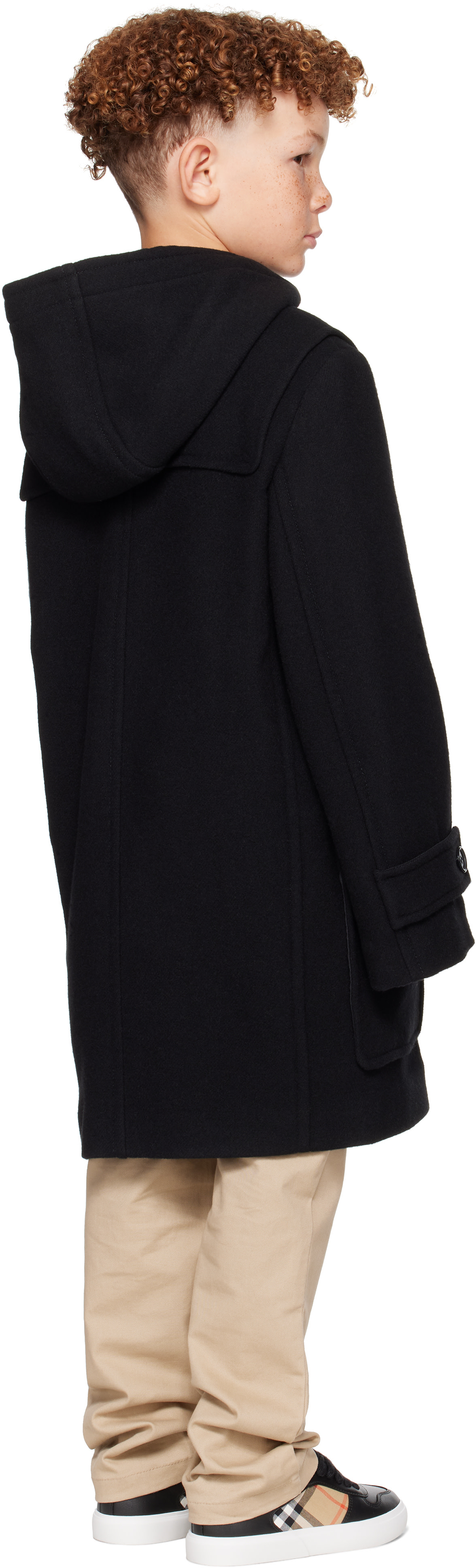 Burberry - Kids Black Wool Blend Duffle Coat