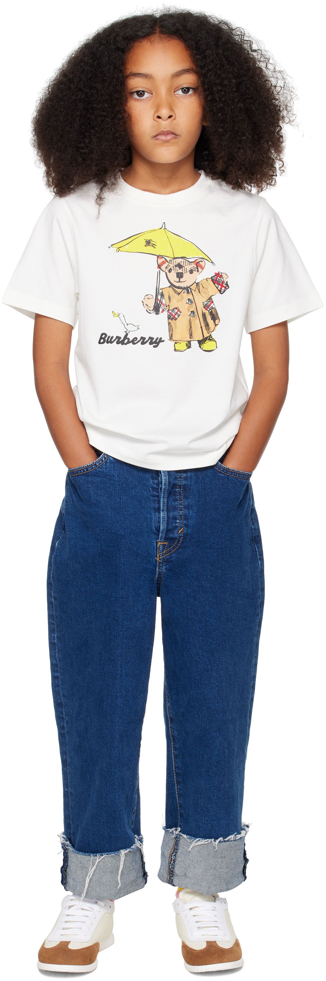Burberry: Kids White Rain Bear Cotton T-shirt | SSENSE South Korea