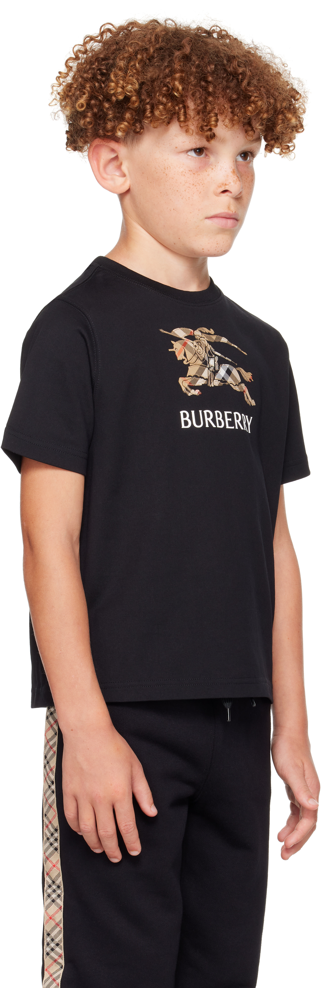 BURBERRY キッズ Tシャツ 152cm Burberry: Kids Black Logo Knight T-shirt | SSENSE Canada