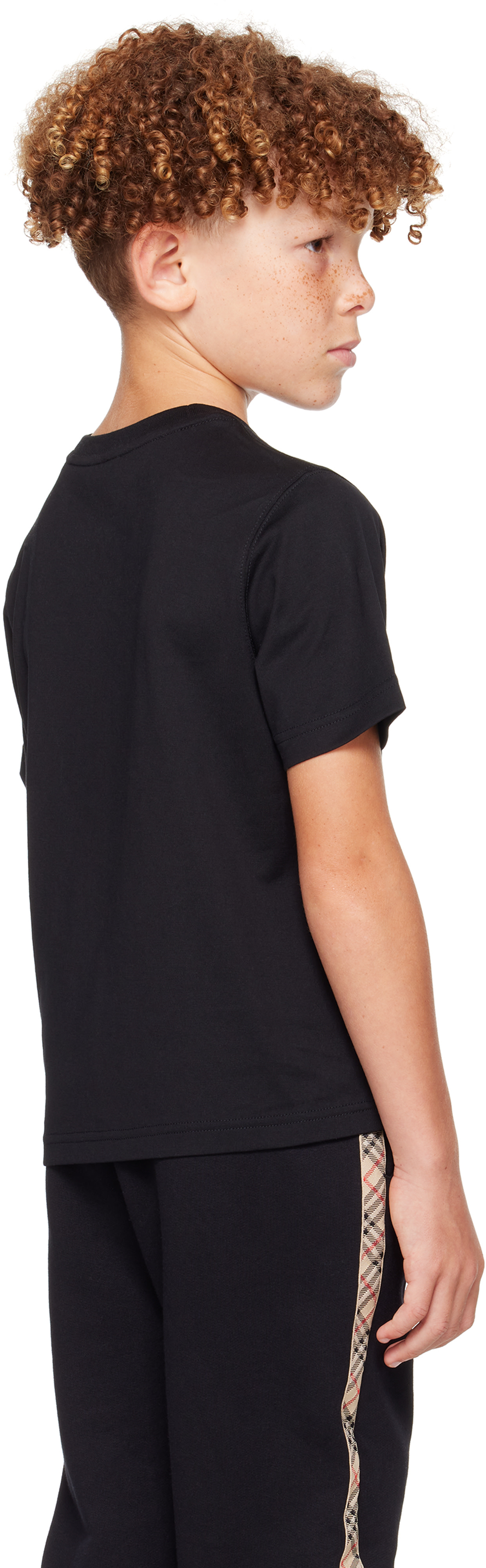 Burberry: Kids Black Logo Knight T-shirt | SSENSE Canada