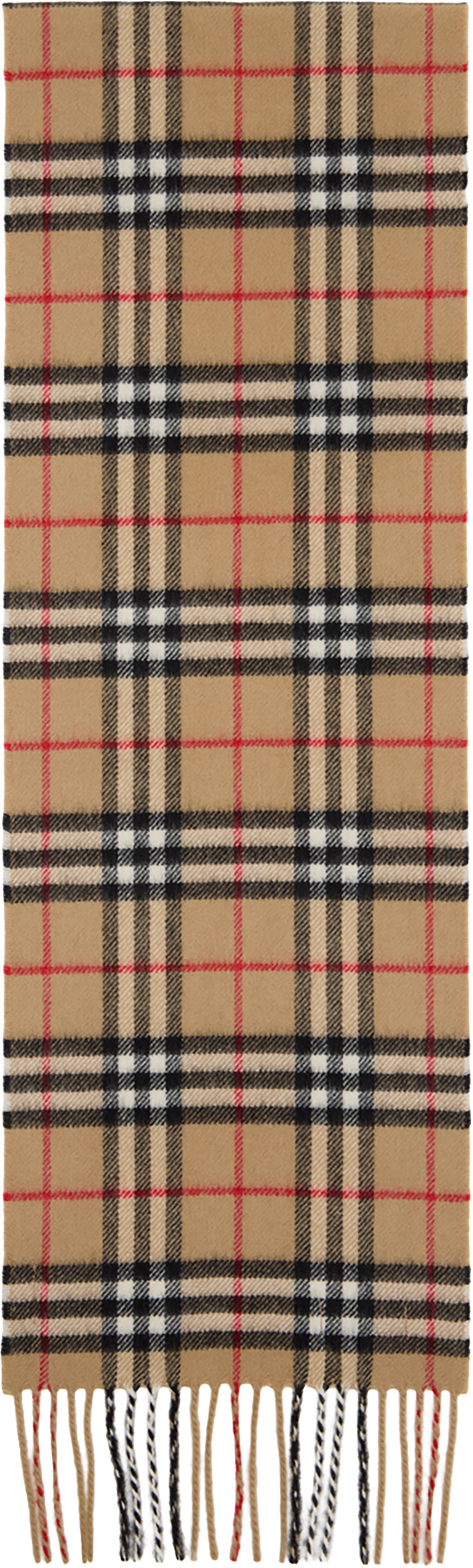 Burberry - Kids Beige Check Cashmere Scarf