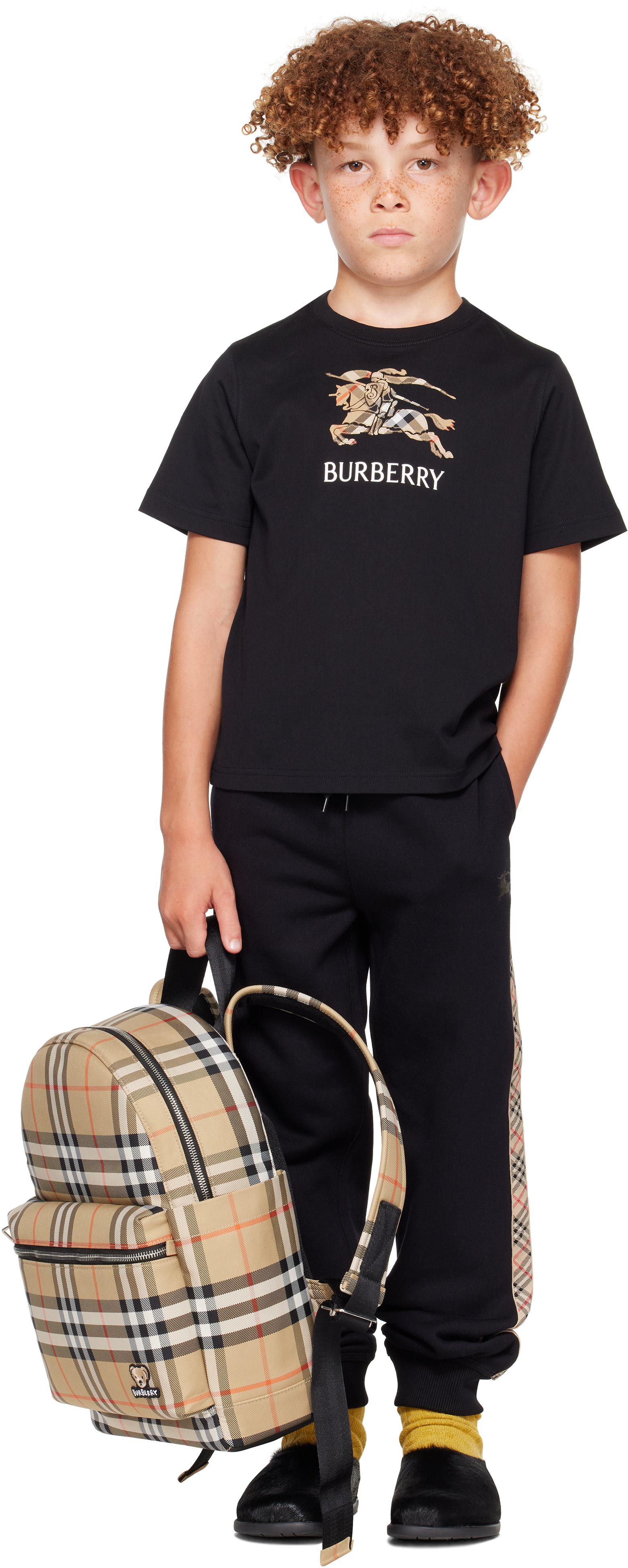 Burberry - Kids Beige Check Backpack