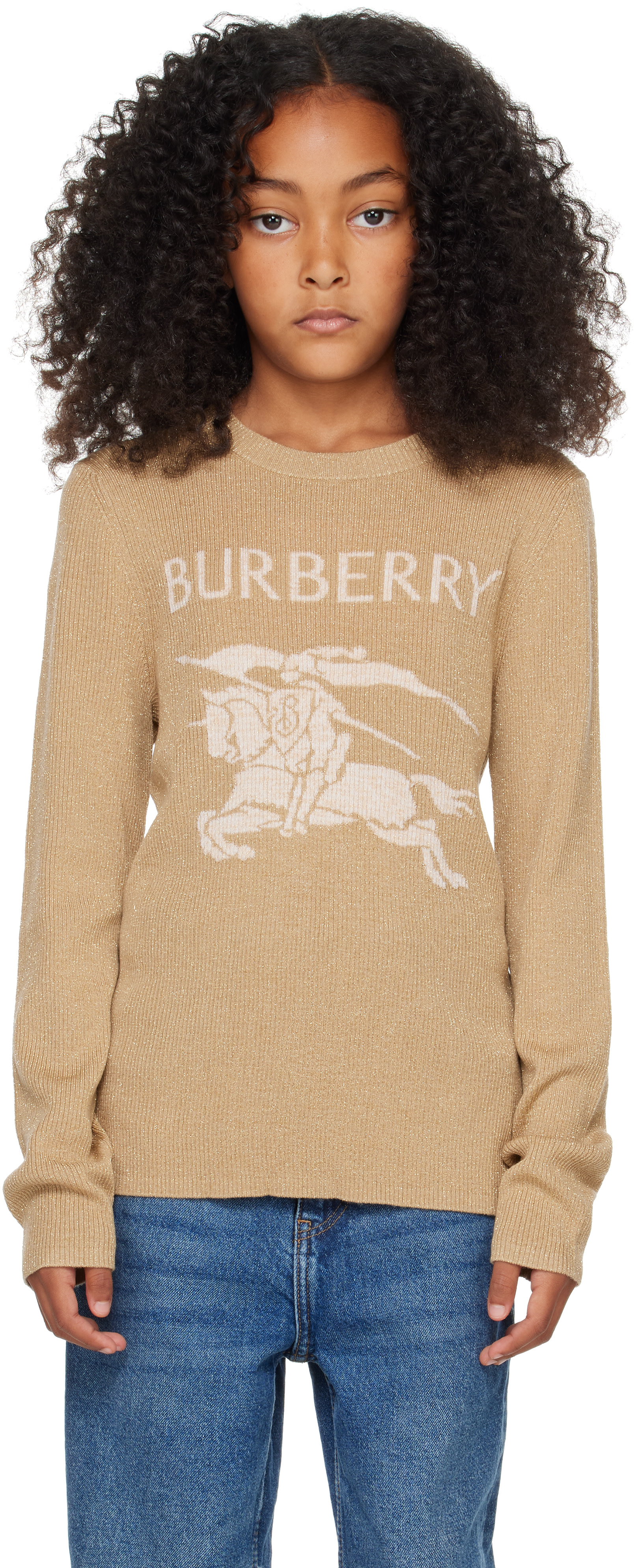 Burberry - Kids Beige Knight Wool Blend Sweater
