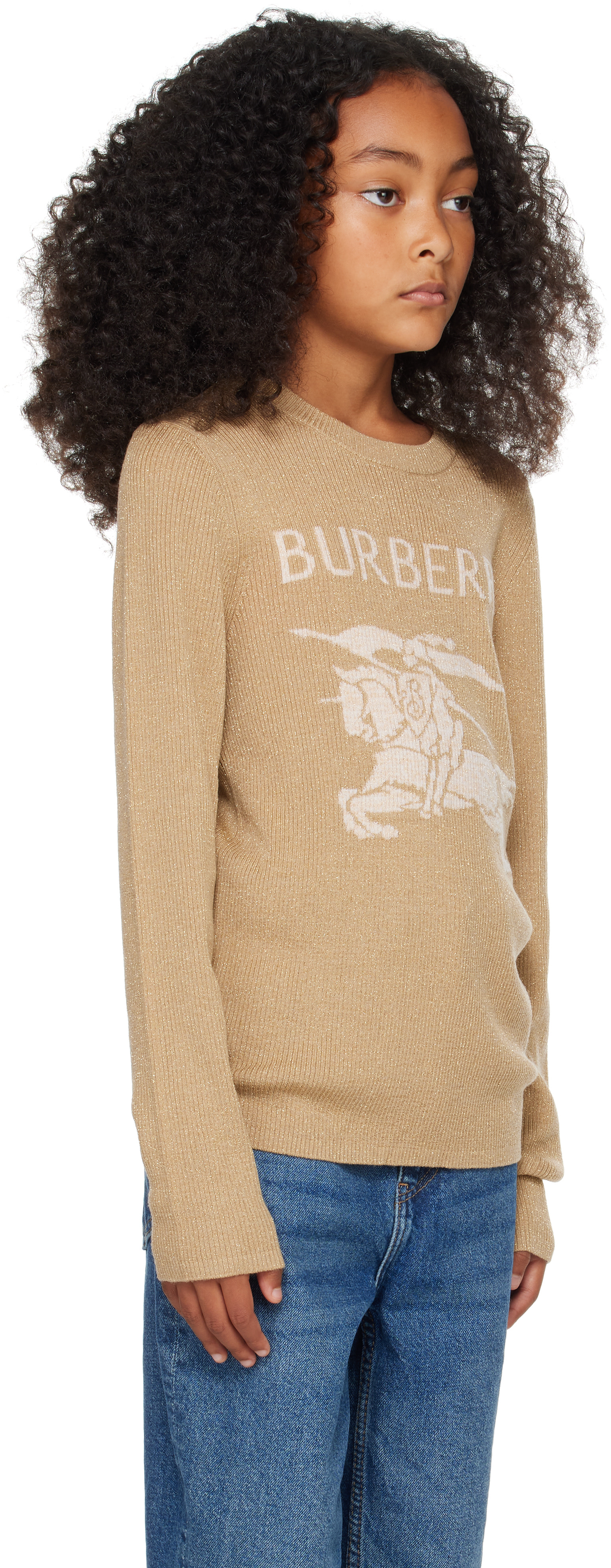Burberry - Kids Beige Knight Wool Blend Sweater