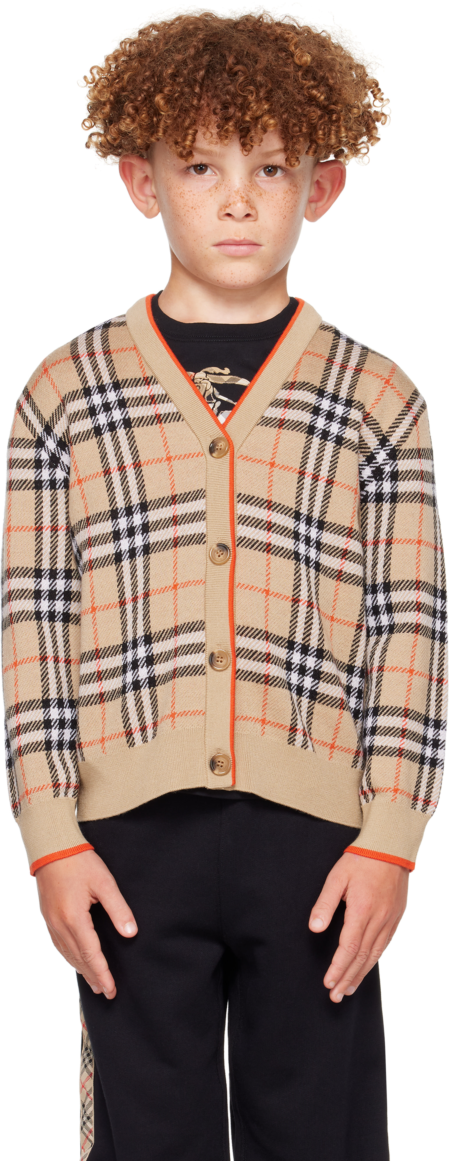 Burberry: Kids Beige Vintage Check Cardigan | SSENSE