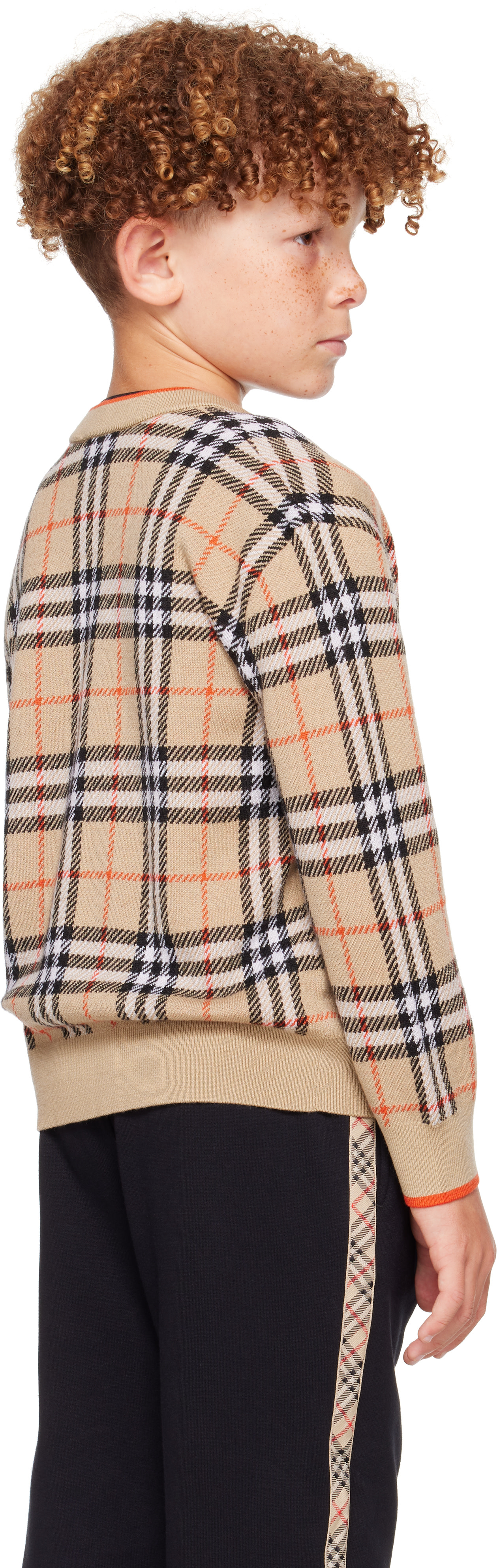 Burberry: Kids Beige Vintage Check Cardigan | SSENSE