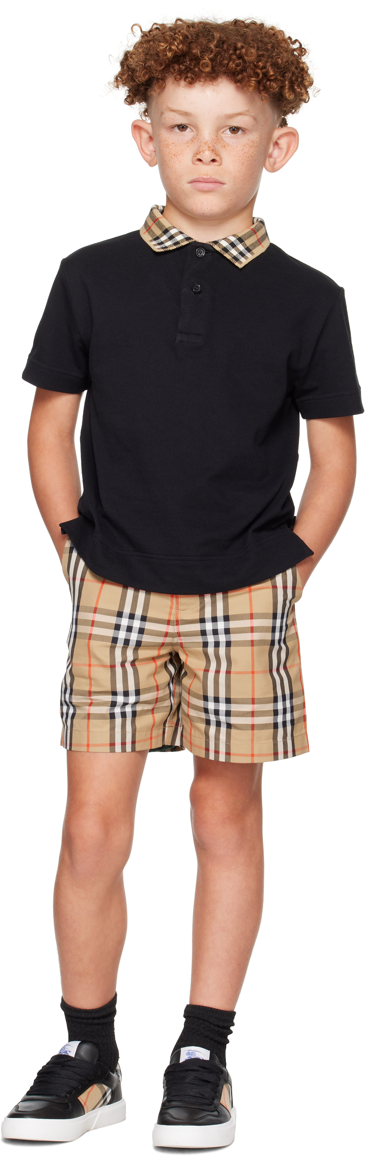 Burberry - Kids Beige Check Shorts