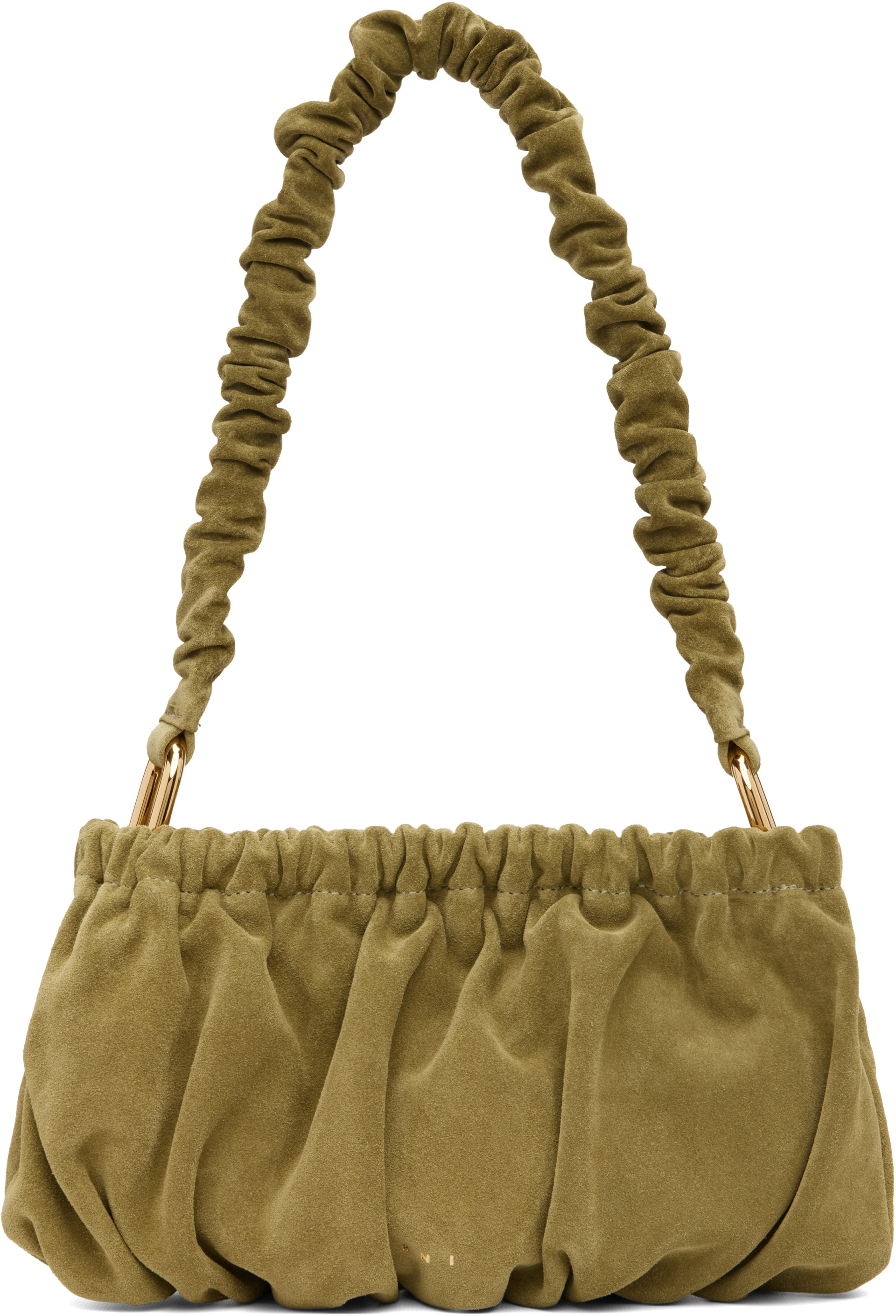 Marni - Sac vert en suède à volants