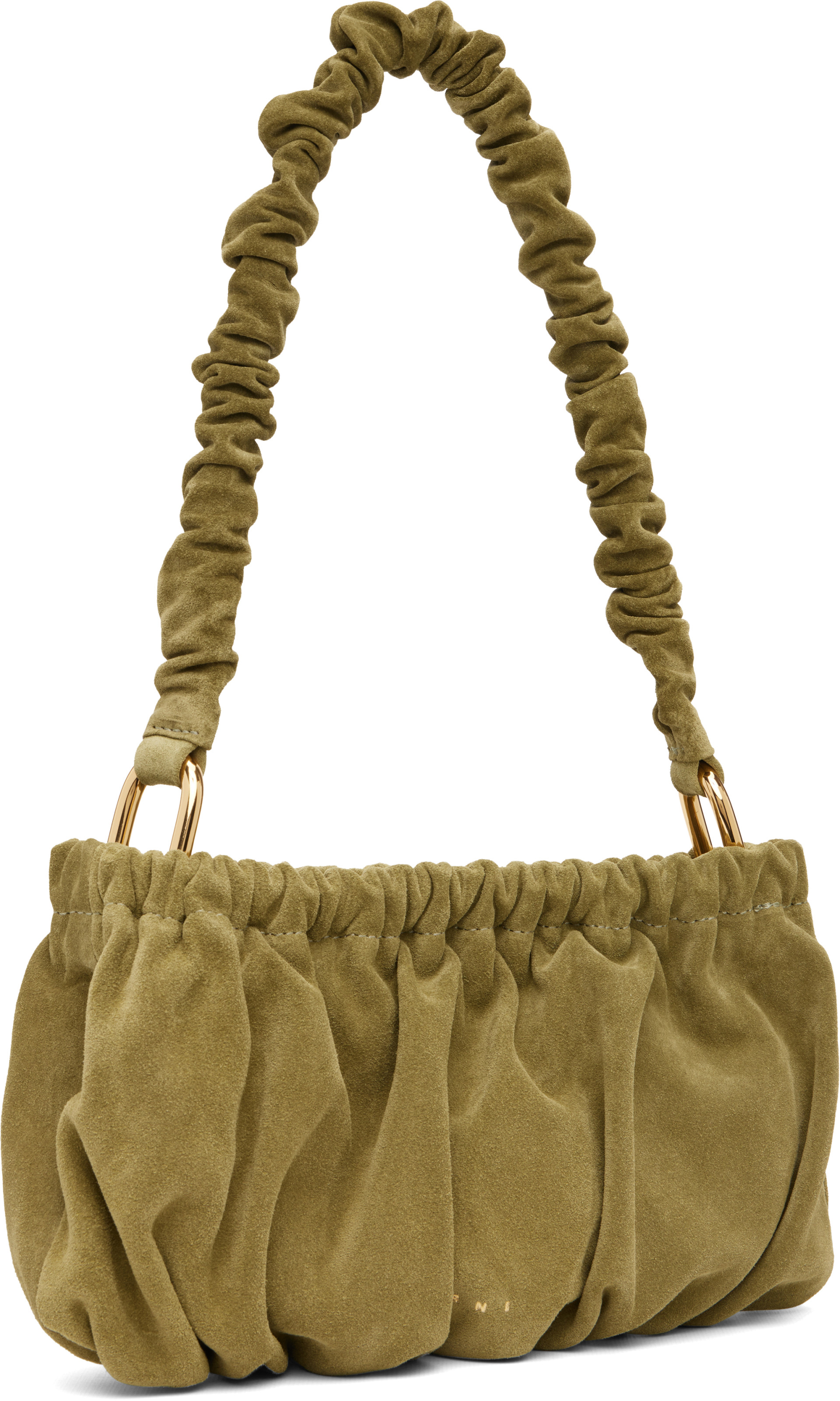 Marni - Sac vert en suède à volants