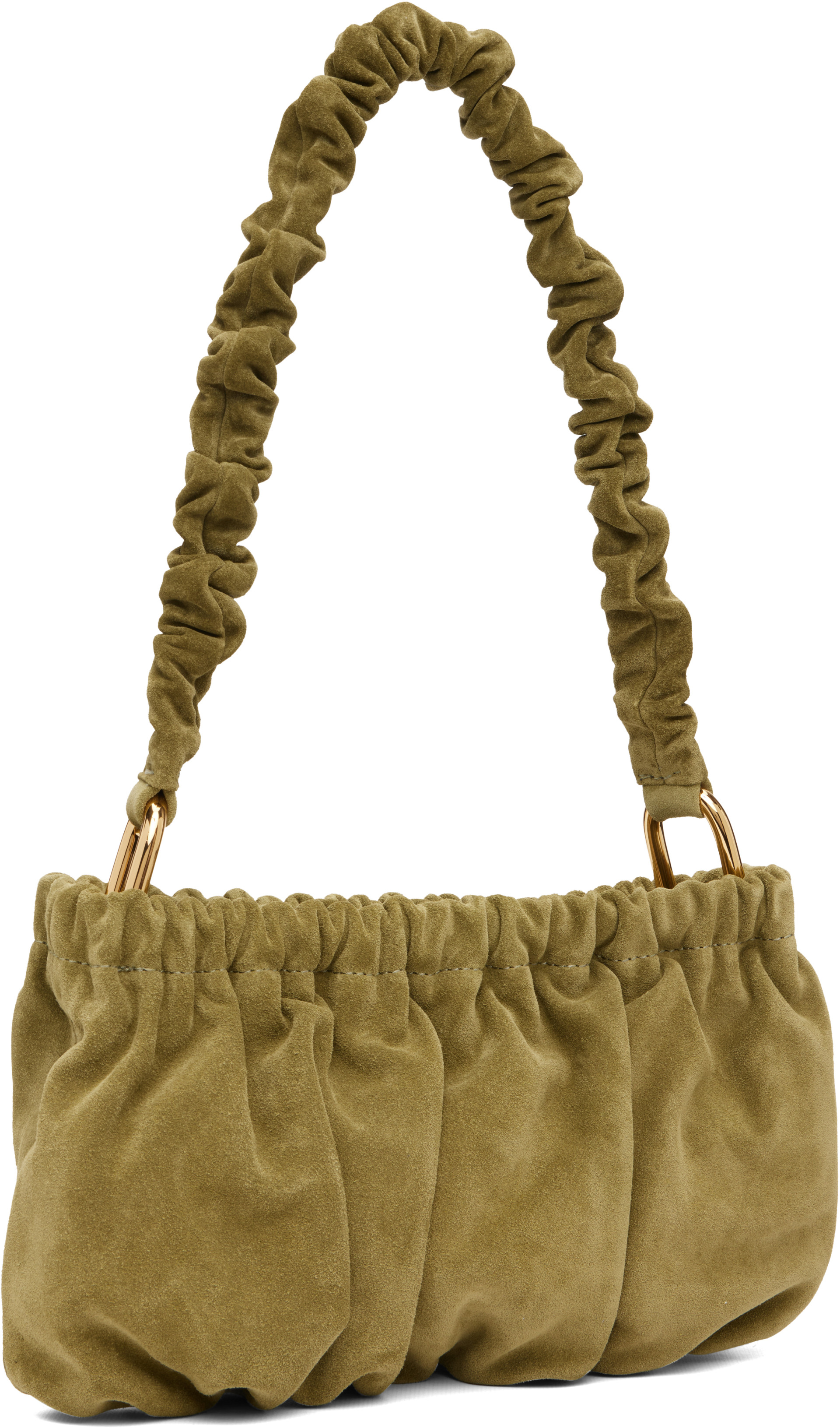 Marni - Sac vert en suède à volants