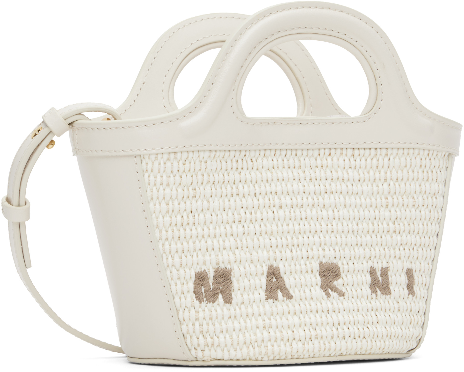 Marni - Micro cabas Tropicalia blanc
