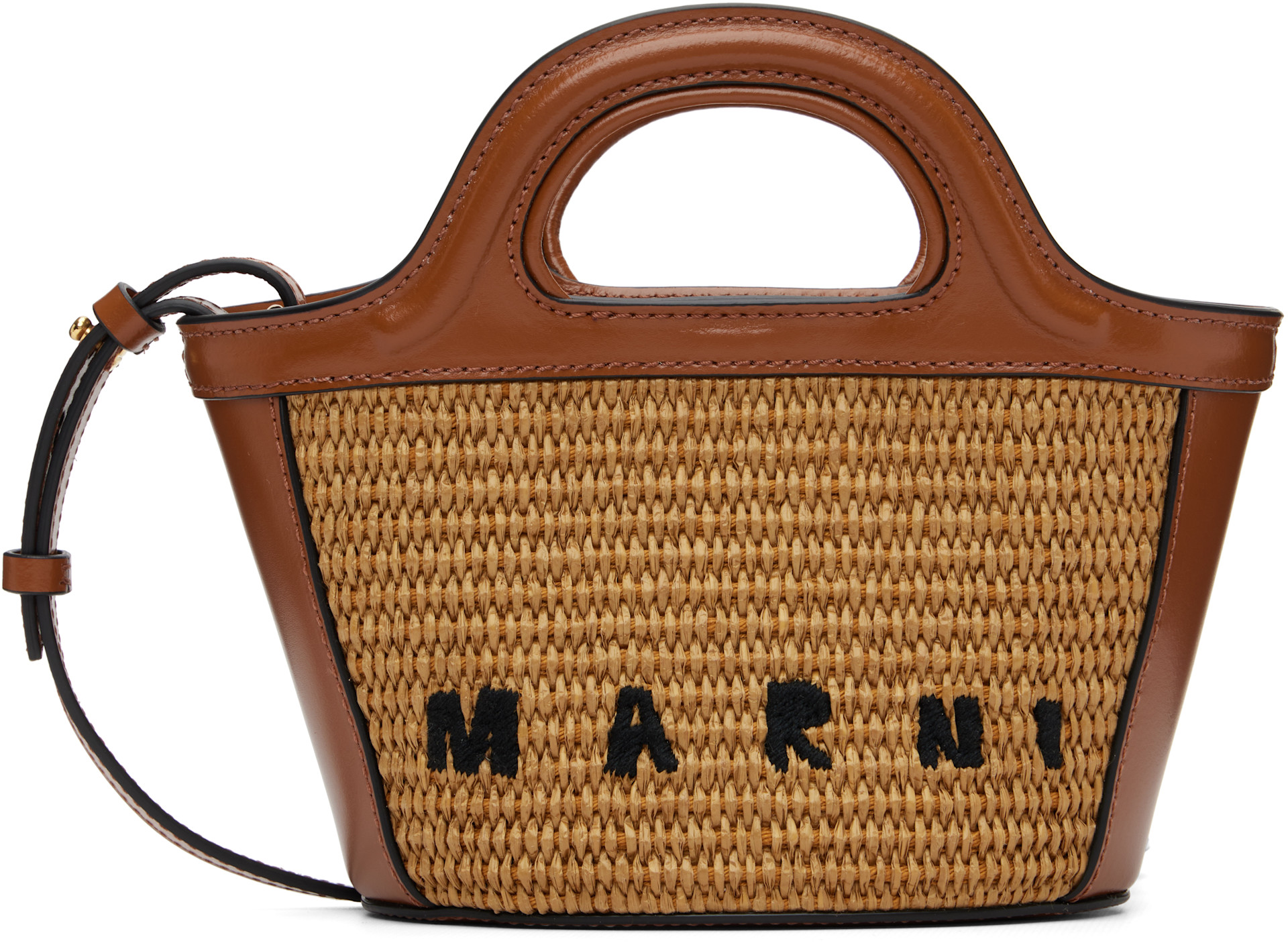 Marni - Micro cabas Tropicalia brun