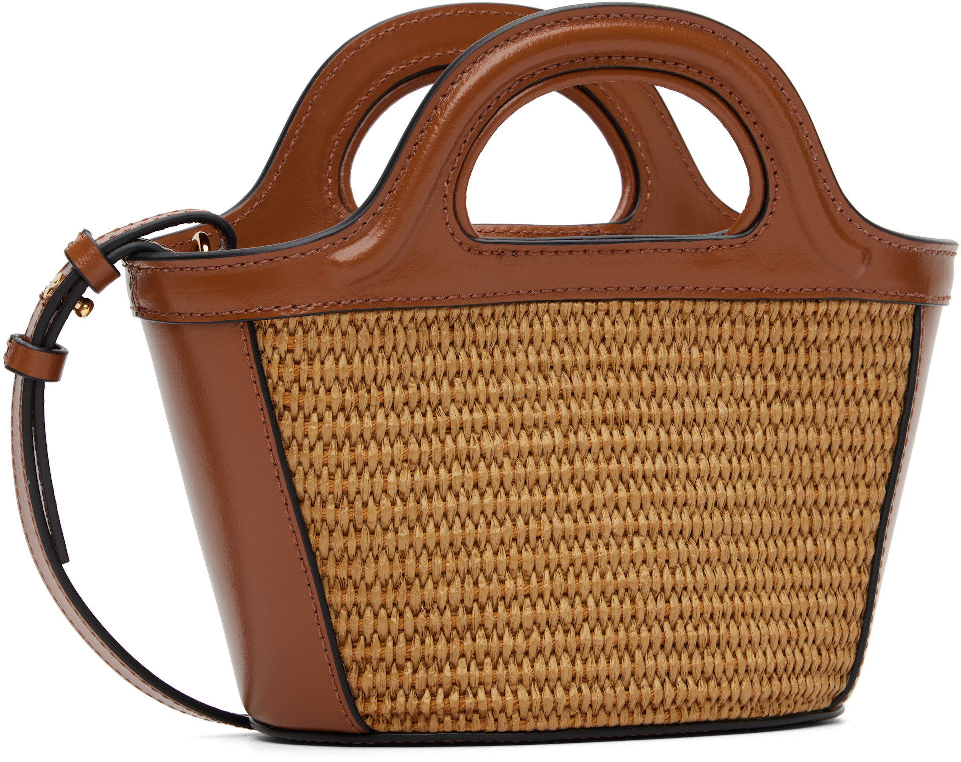 Marni - Micro cabas Tropicalia brun