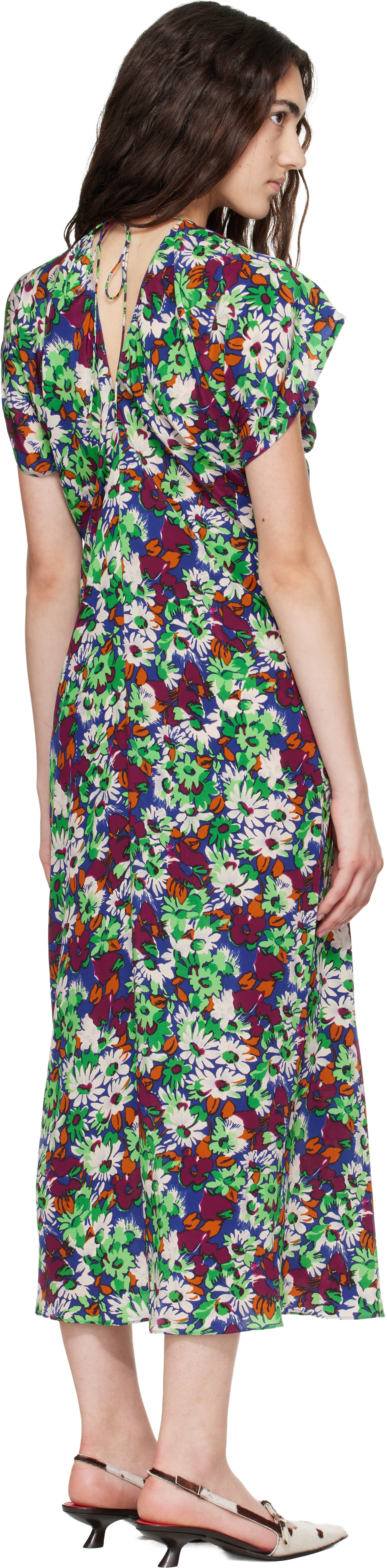 Marni - Robe midi multicolore à motif fleuri