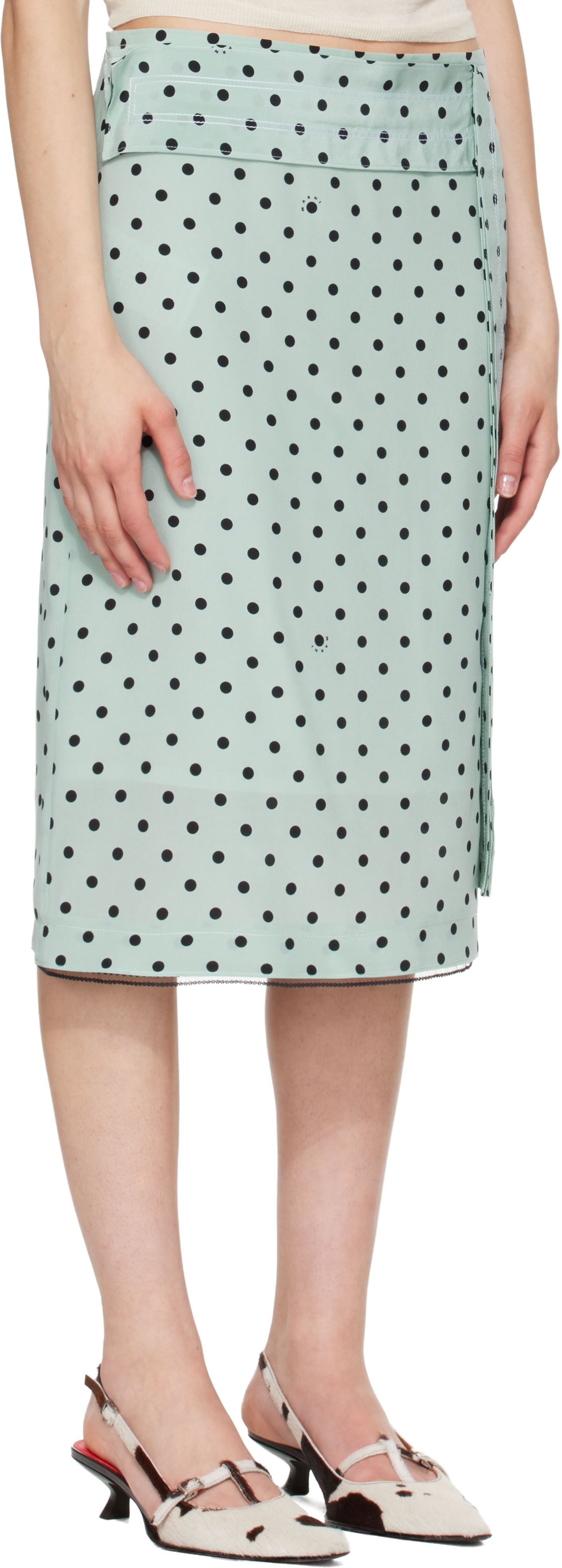 Marni - Jupe midi verte à pois