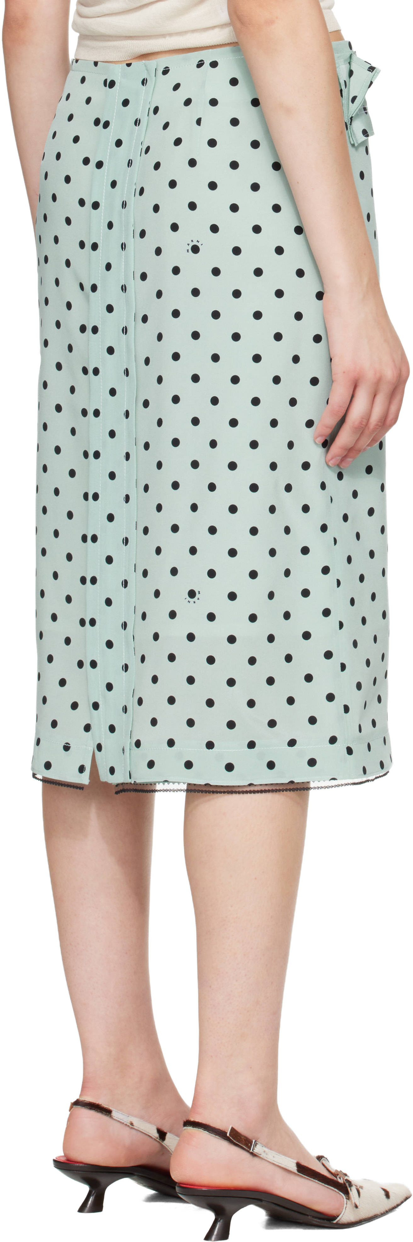 Marni - Jupe midi verte à pois